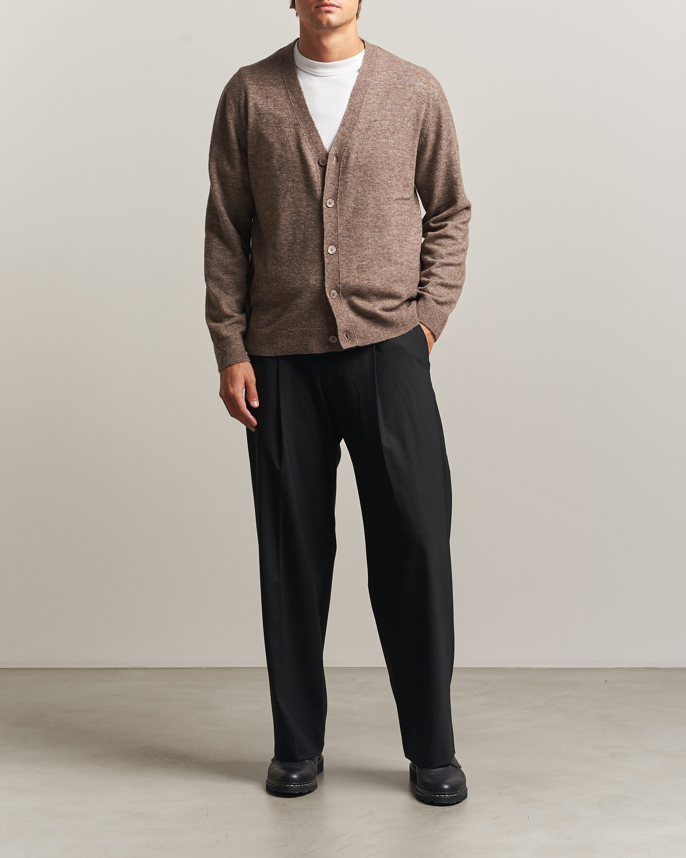 Uomini | Maglieria | NN07 | Gavin Brushed Wool Knitted Cardigan Desert Clay