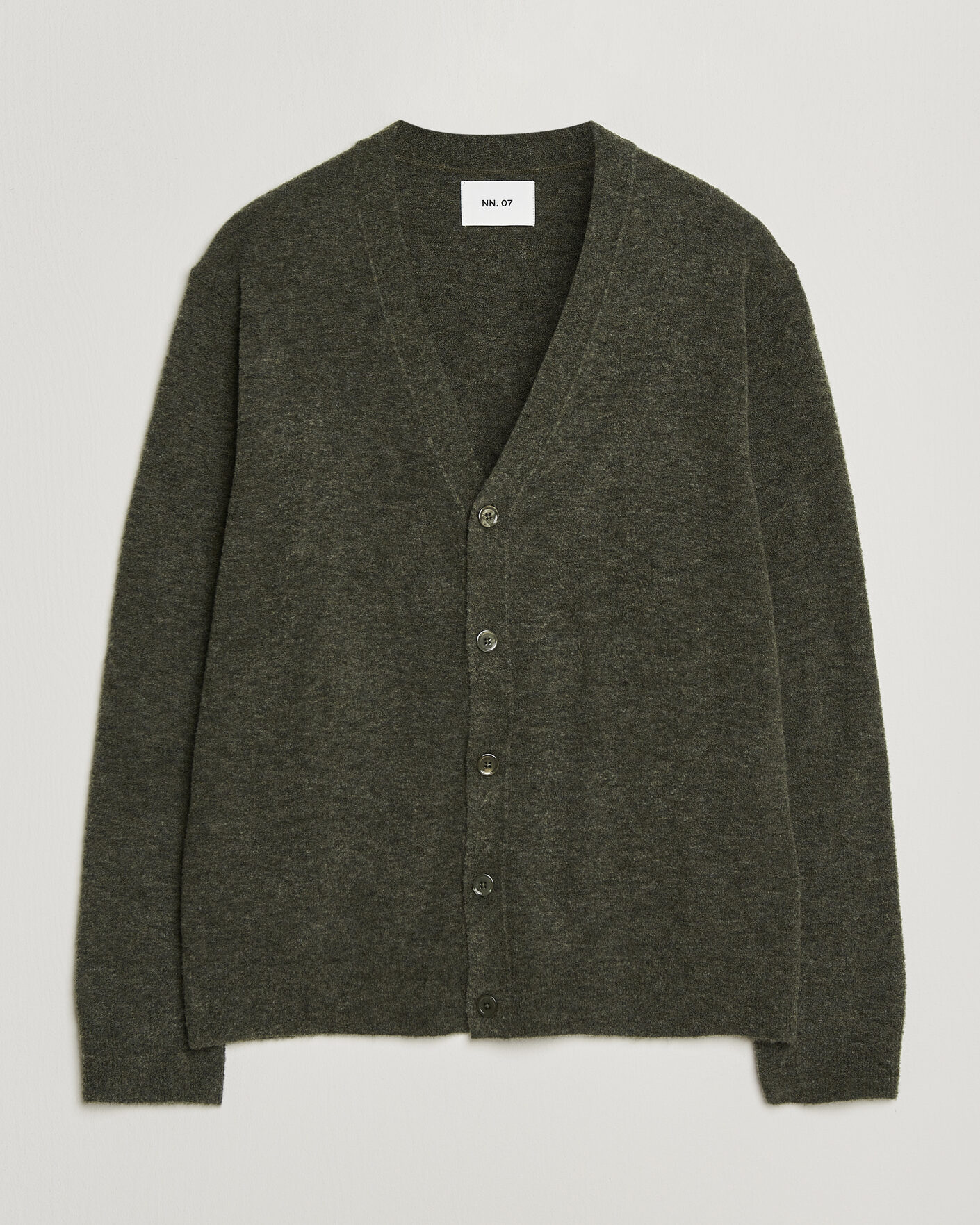 Uomini | Maglieria | NN07 | Gavin Brushed Wool Knitted Cardigan Dark Army