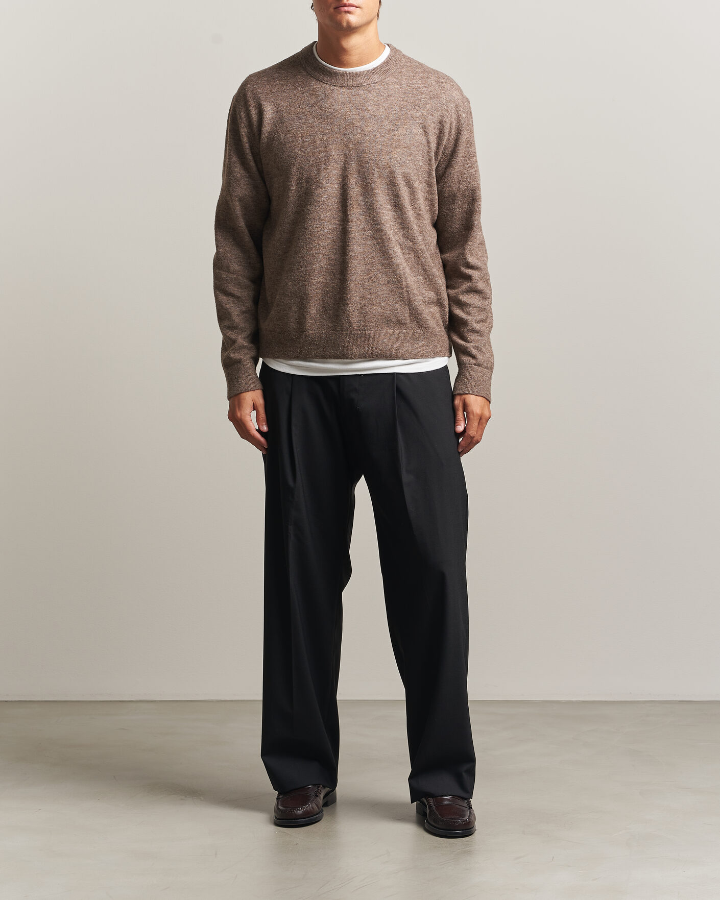 Uomini | Maglieria | NN07 | Gavin Brushed Wool Knitted Sweater Desert Clay