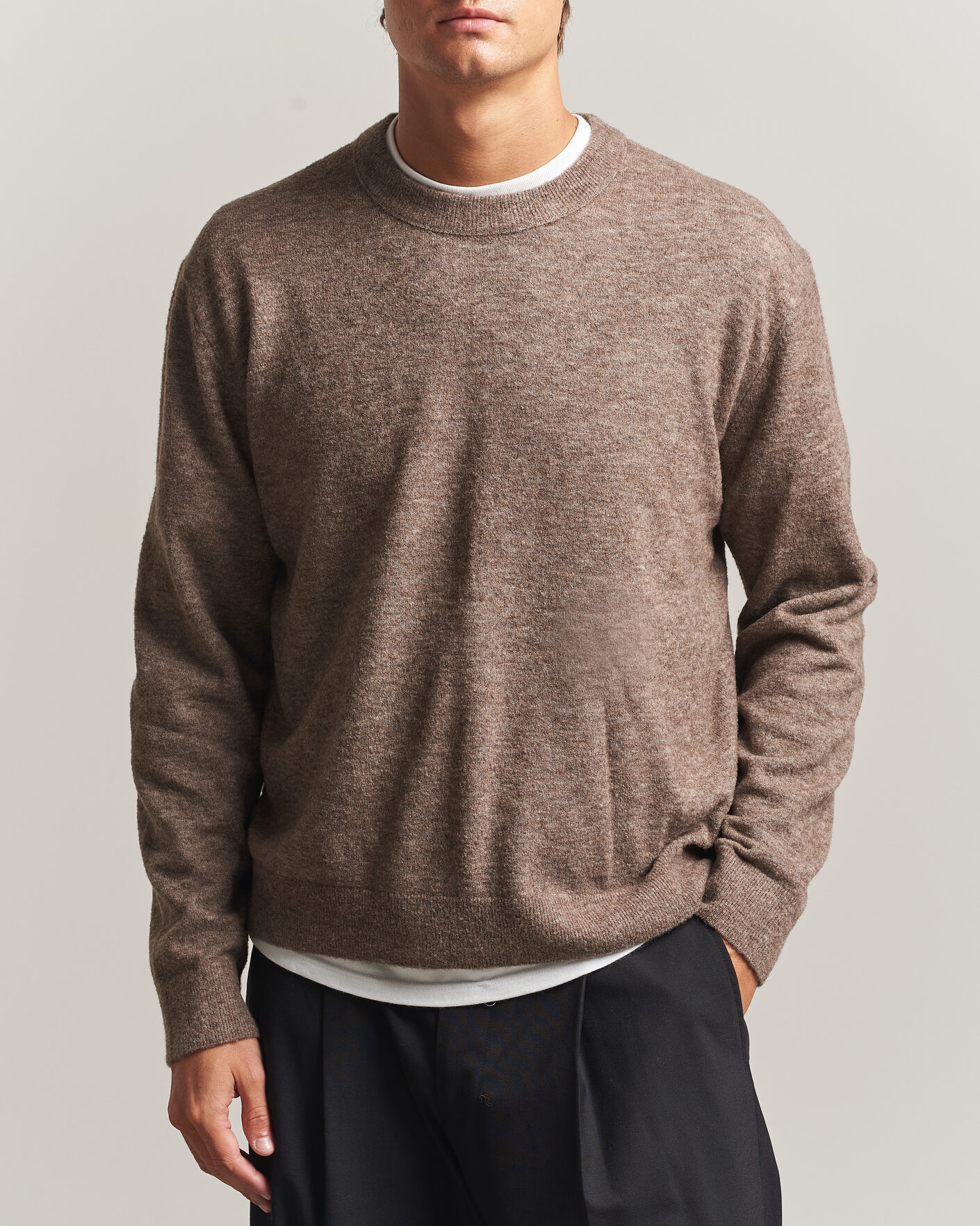 Uomini | Maglieria | NN07 | Gavin Brushed Wool Knitted Sweater Desert Clay