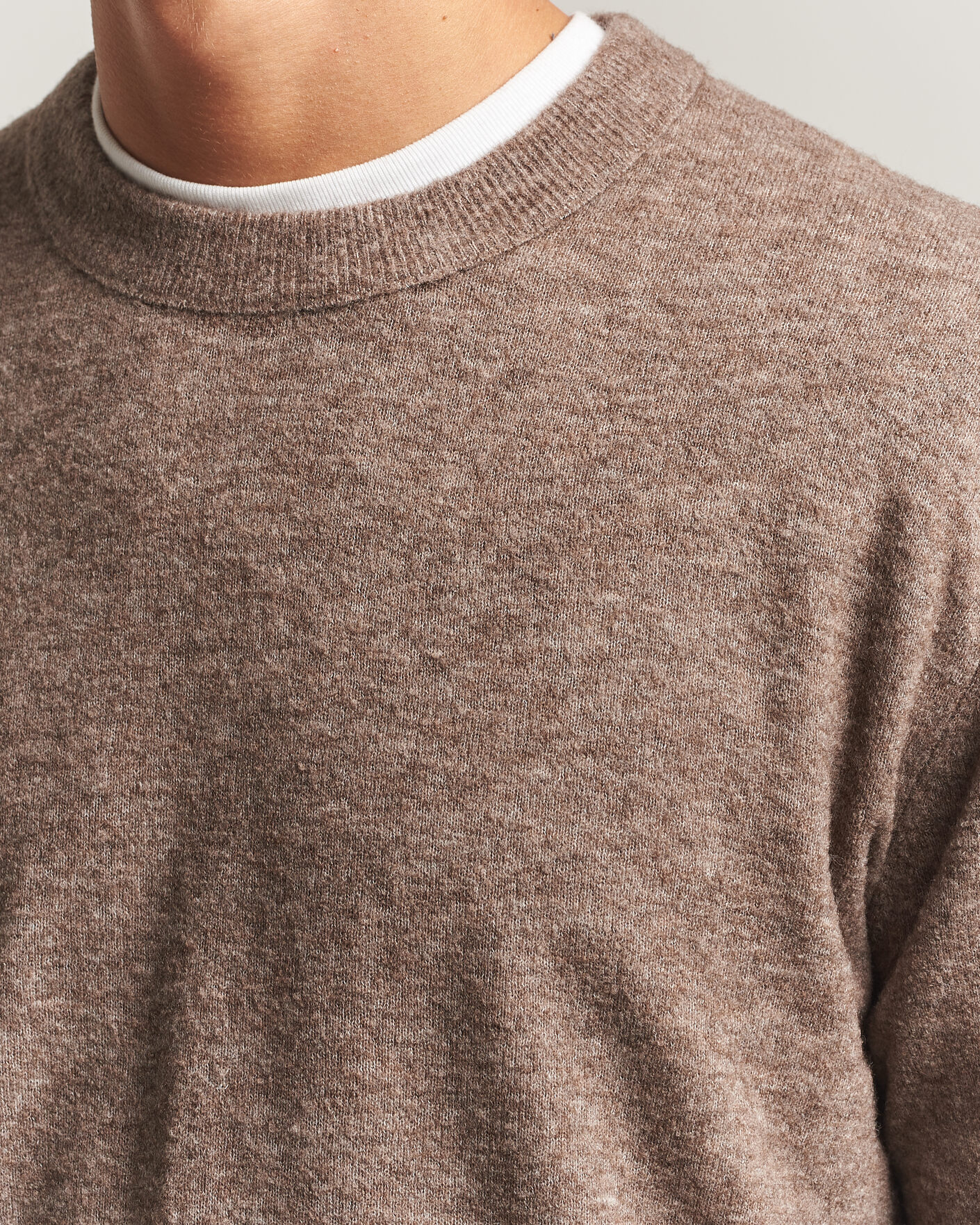 Uomini | Maglieria | NN07 | Gavin Brushed Wool Knitted Sweater Desert Clay