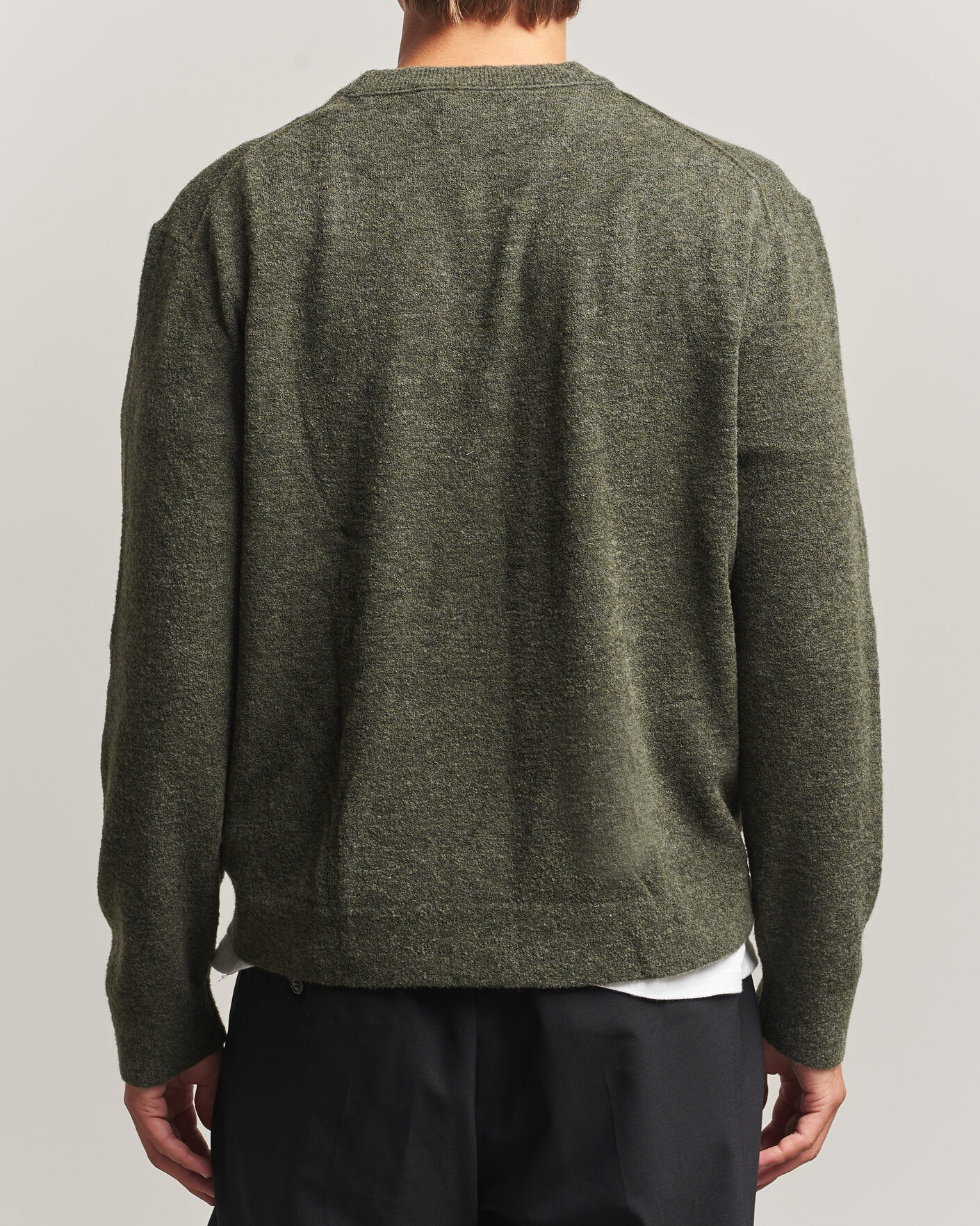 Uomini | Maglieria | NN07 | Gavin Brushed Wool Knitted Sweater Dark Army