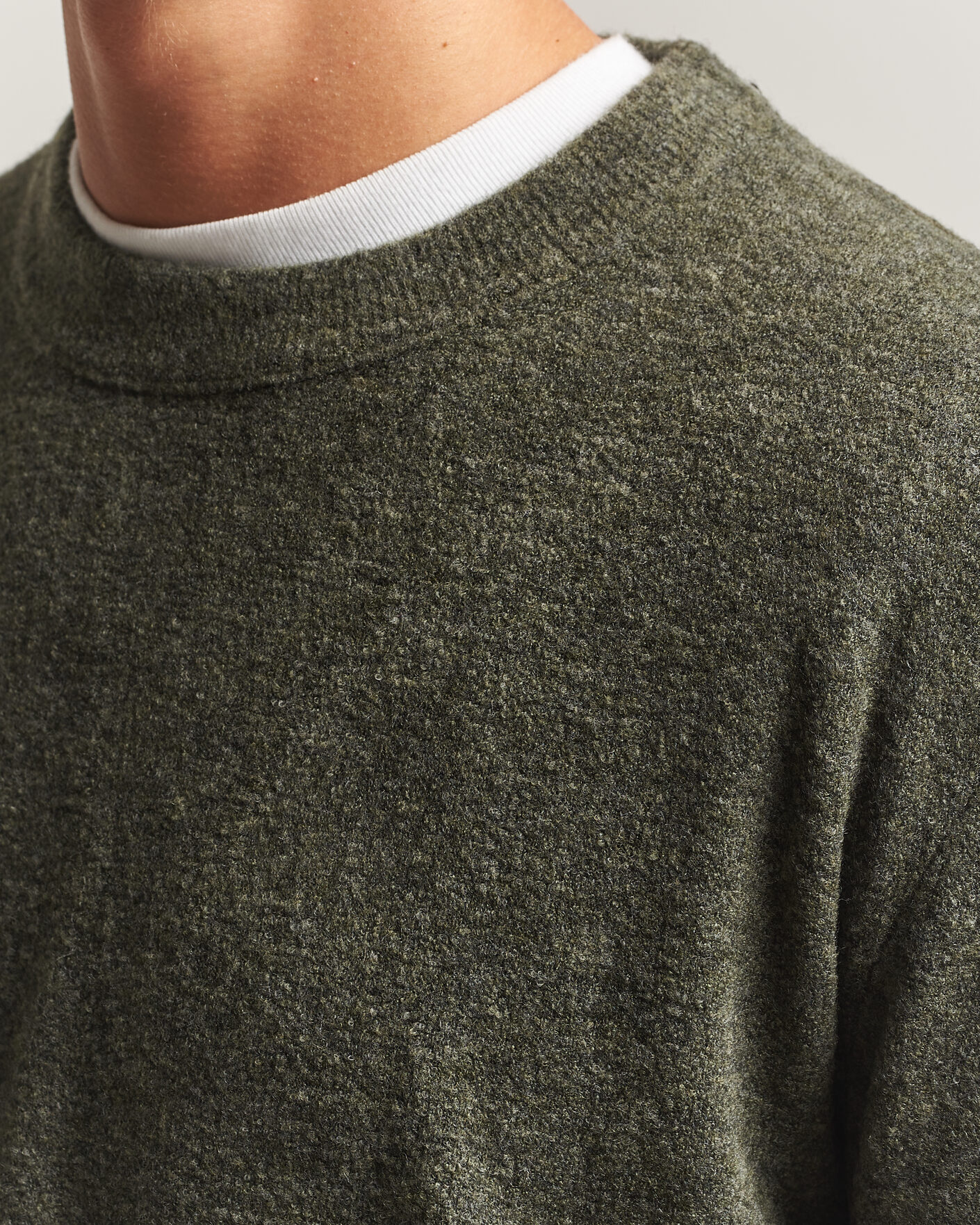 Uomini | Maglieria | NN07 | Gavin Brushed Wool Knitted Sweater Dark Army