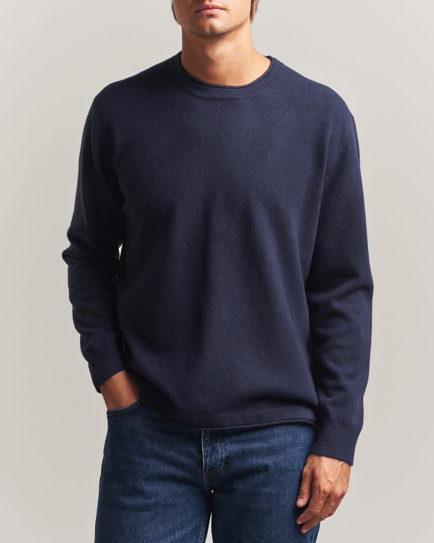 Uomini | Maglieria | NN07 | Sammy Wool Knitted Sweater Navy Melange