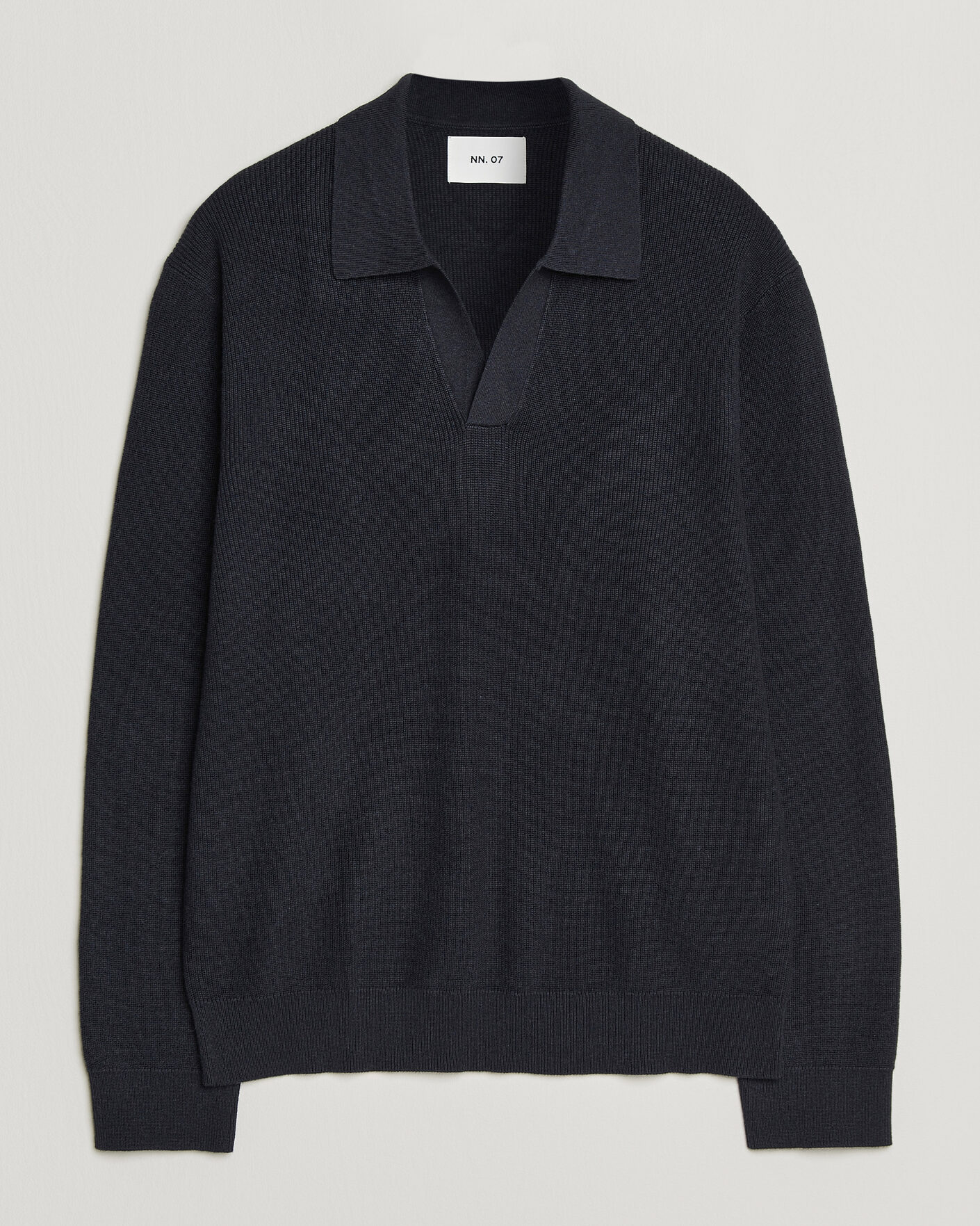 Uomini | Maglieria | NN07 | Hope Cotton/Cashmere Rib Knitted Polo Navy