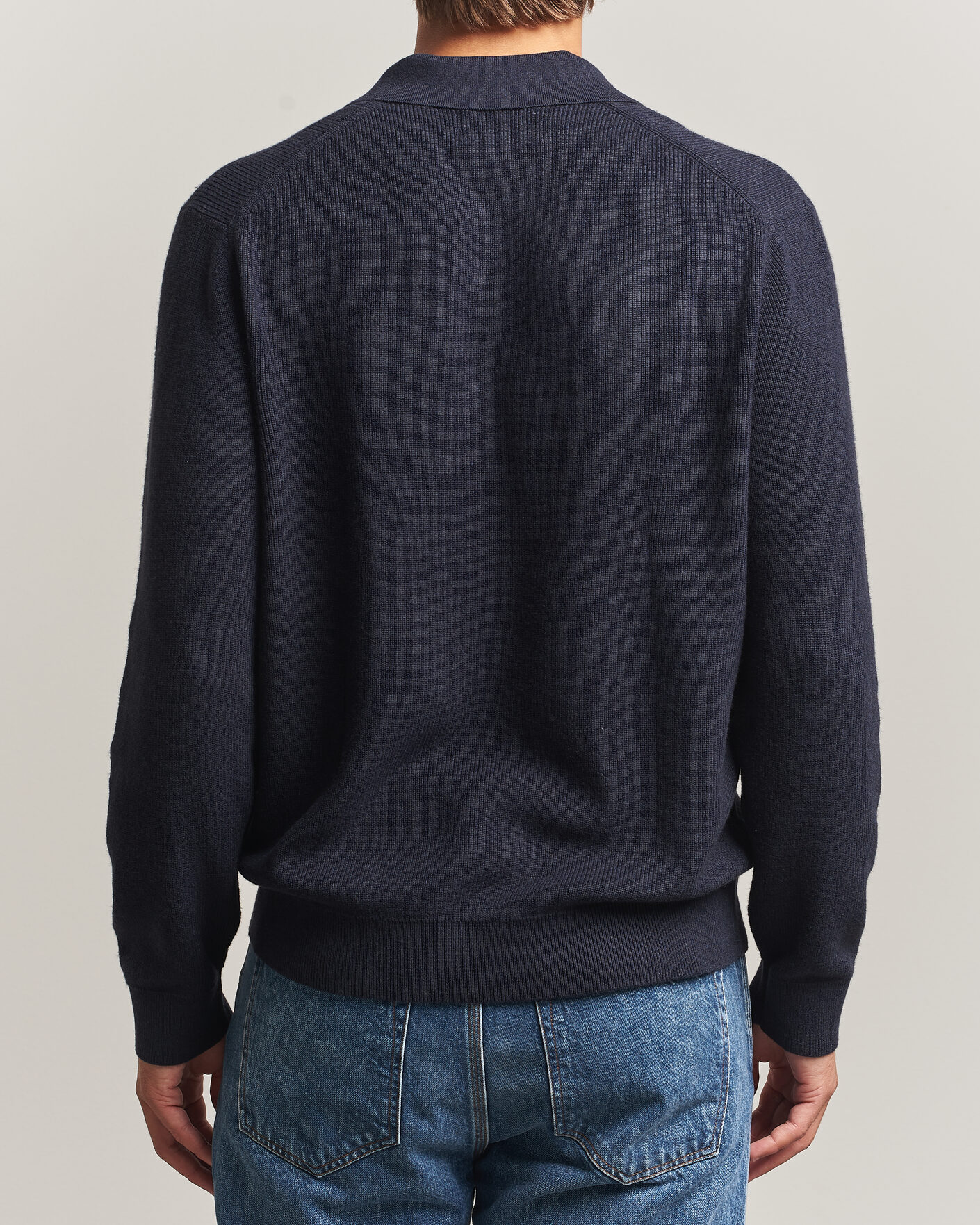 Uomini | Maglieria | NN07 | Hope Cotton/Cashmere Rib Knitted Polo Navy