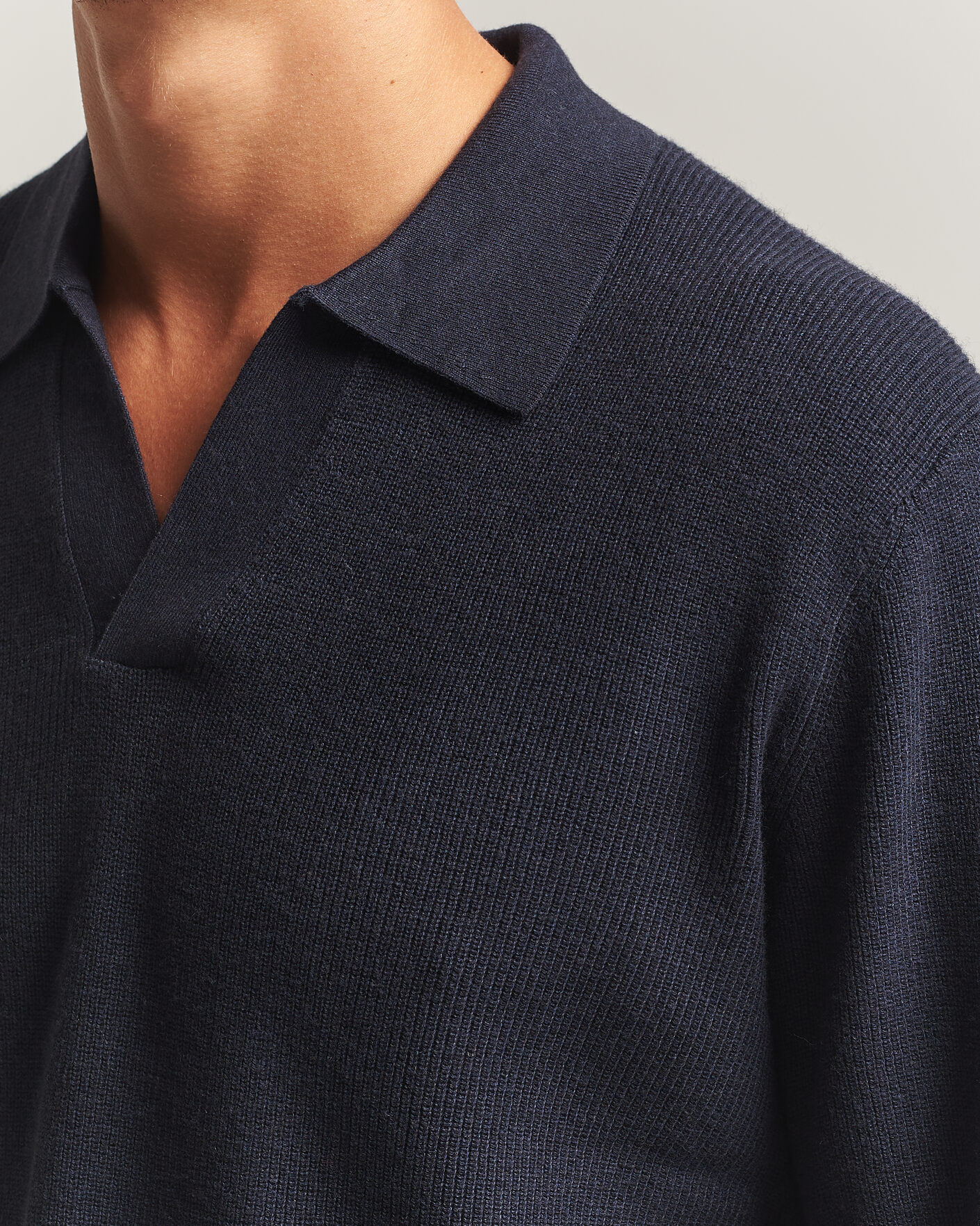 Uomini | Maglieria | NN07 | Hope Cotton/Cashmere Rib Knitted Polo Navy