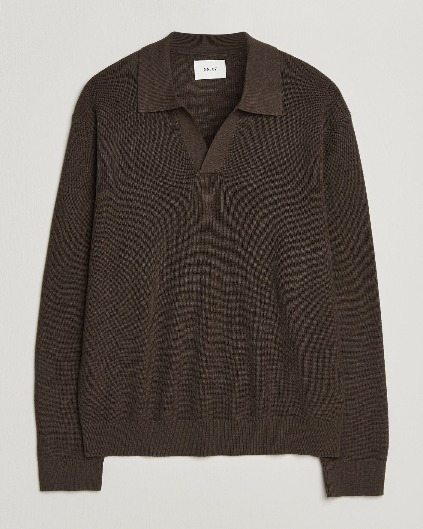 Uomini | Maglieria | NN07 | Hope Cotton/Cashmere Rib Knitted Polo Brown