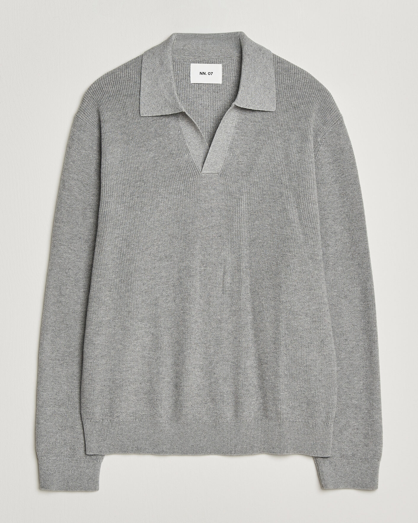 Uomini | Maglieria | NN07 | Hope Cotton/Cashmere Rib Knitted Polo Grey