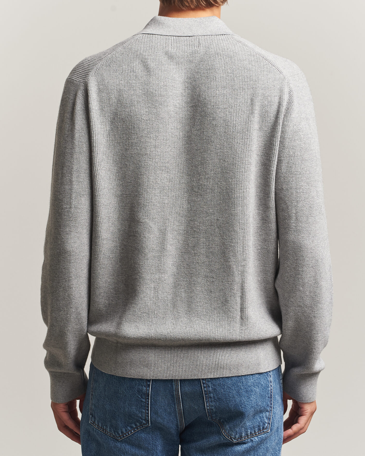Uomini | Maglieria | NN07 | Hope Cotton/Cashmere Rib Knitted Polo Grey