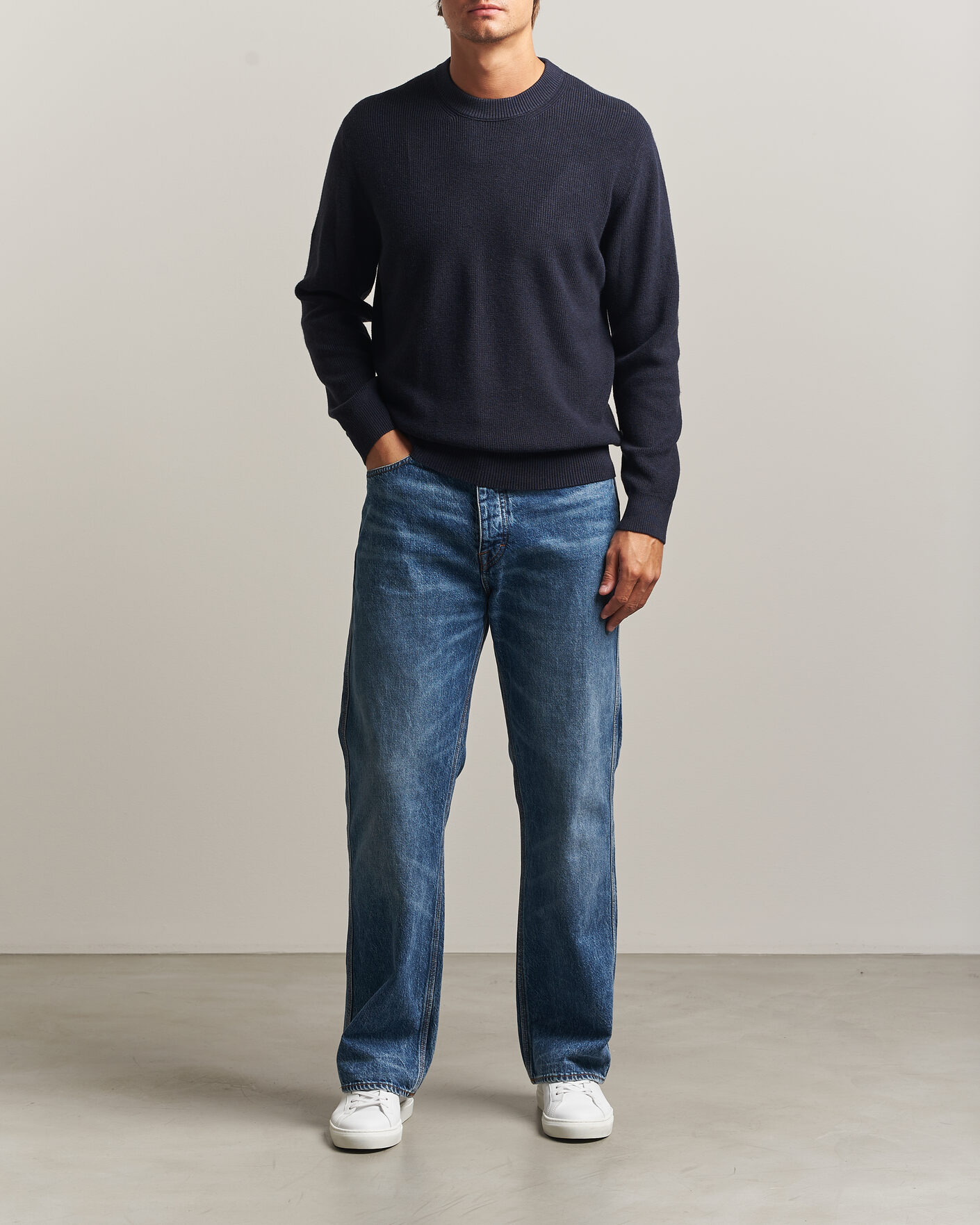 Uomini | Maglieria | NN07 | Hope Cotton/Cashmere Rib Knitted Sweater Navy