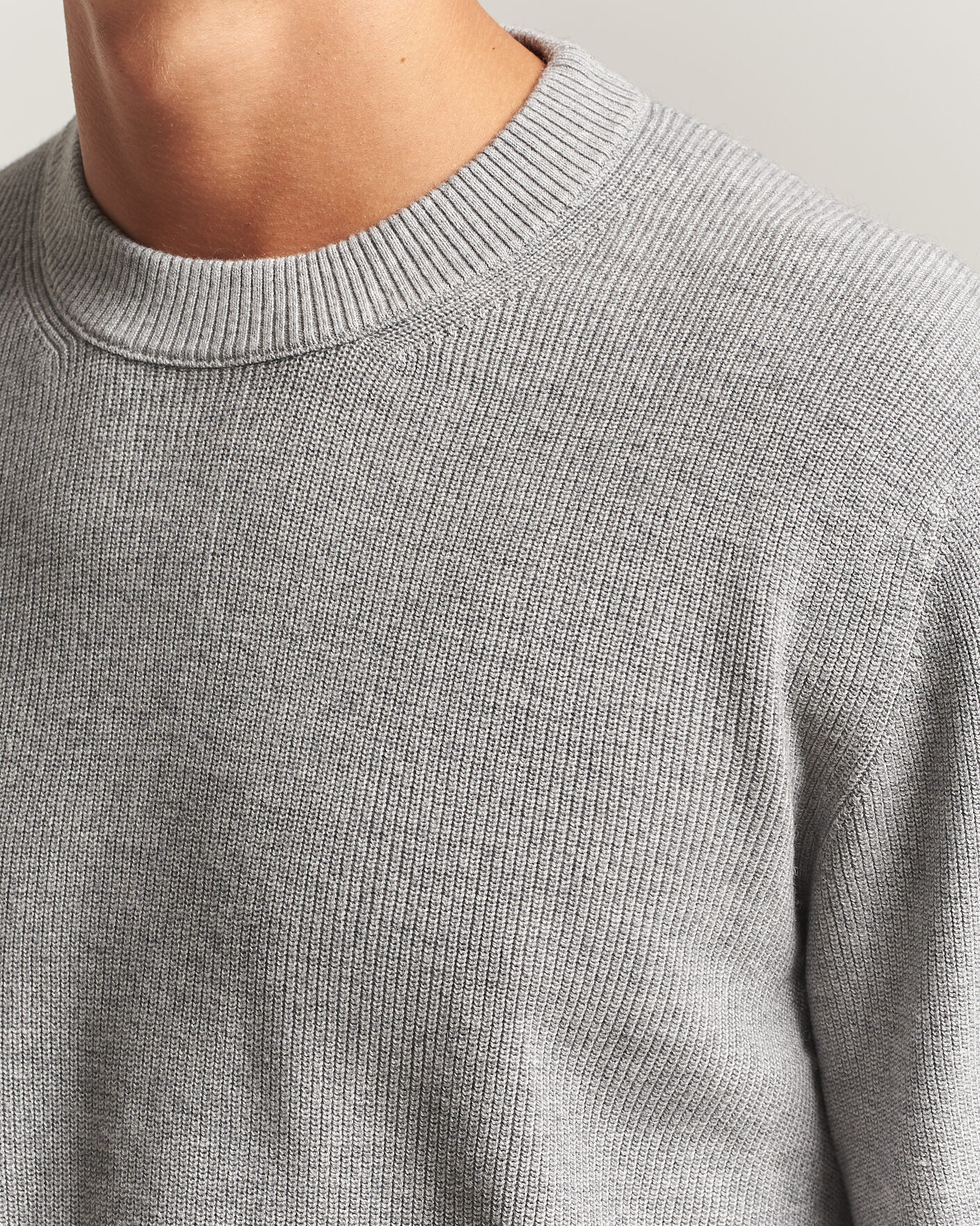 Uomini | Maglieria | NN07 | Hope Cotton/Cashmere Rib Knitted Sweater Grey