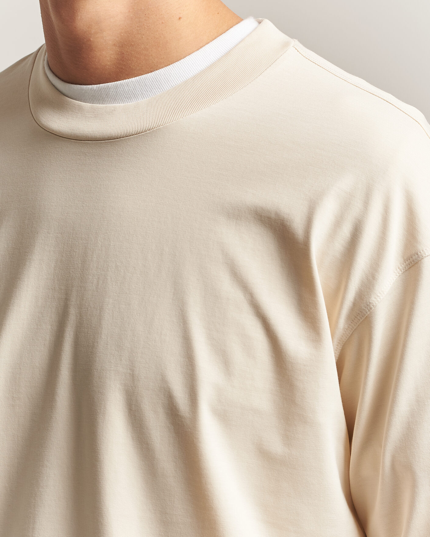 Uomini | T-shirt | NN07 | Lionel Suvin Cotton Long Sleeve T-Shirt Ivory