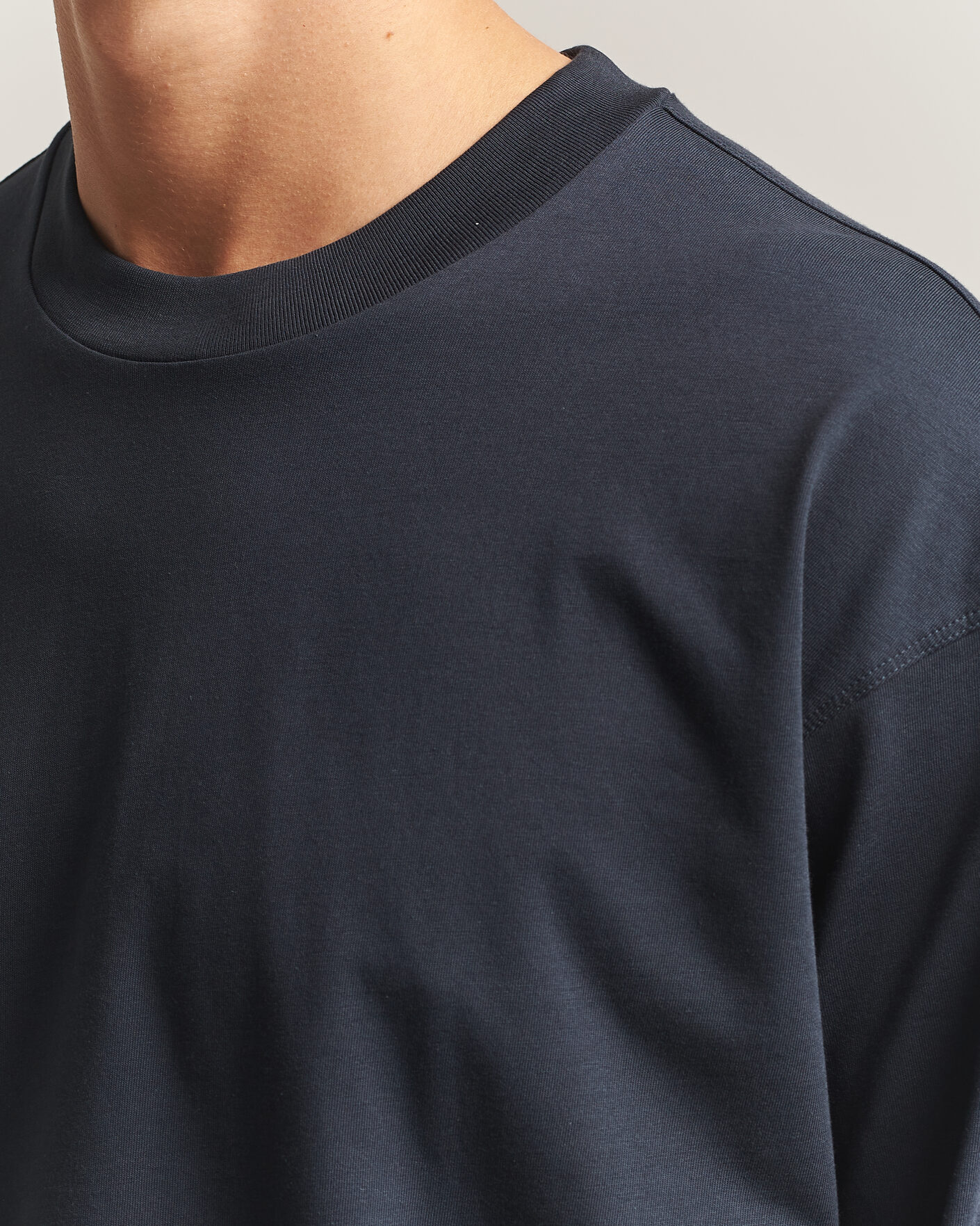 Uomini | T-shirt | NN07 | Lionel Suvin Cotton Long Sleeve T-Shirt Deep Navy