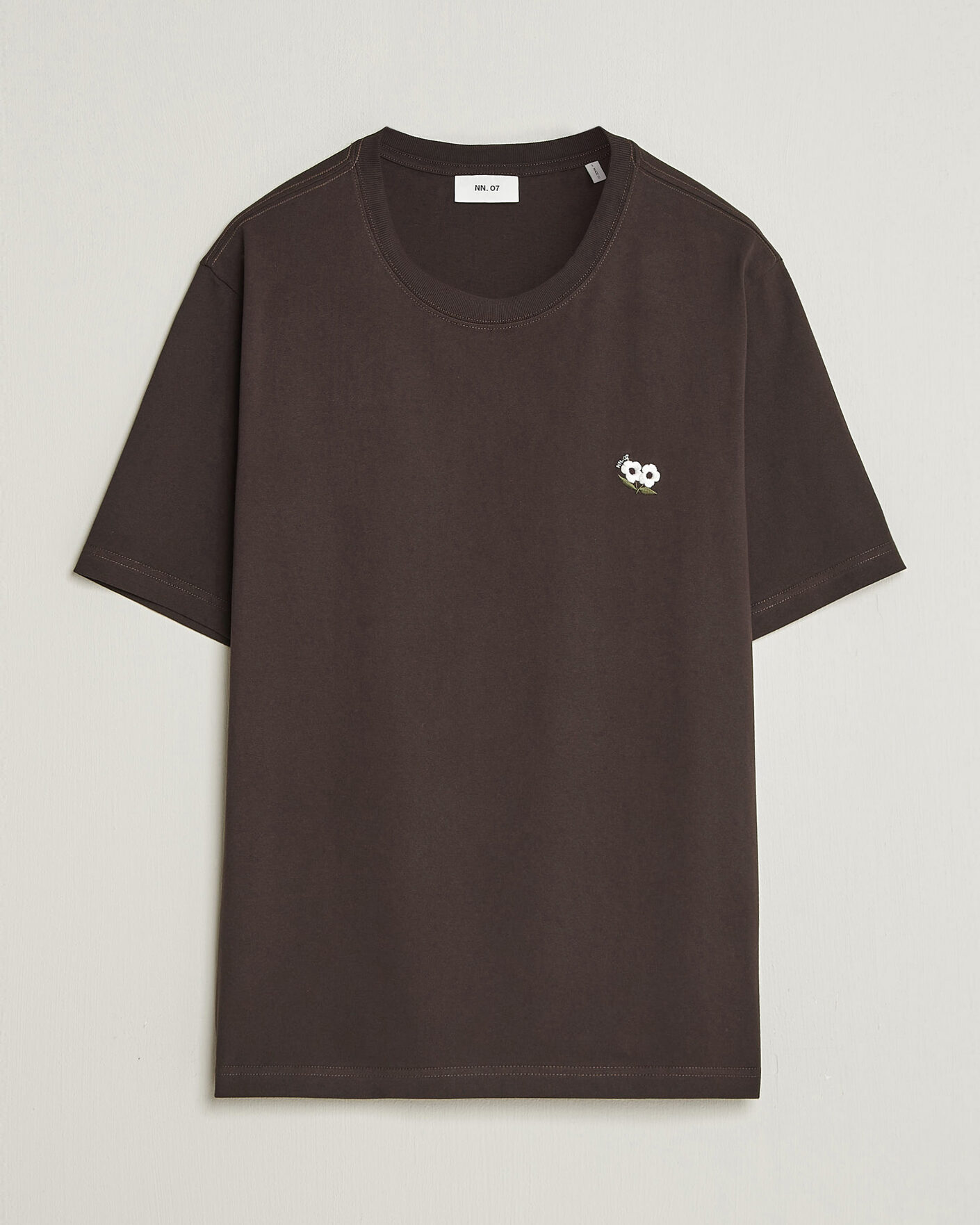 Uomini | T-shirt | NN07 | Jett Embroidered Crew Neck T-Shirt Deep Truffle