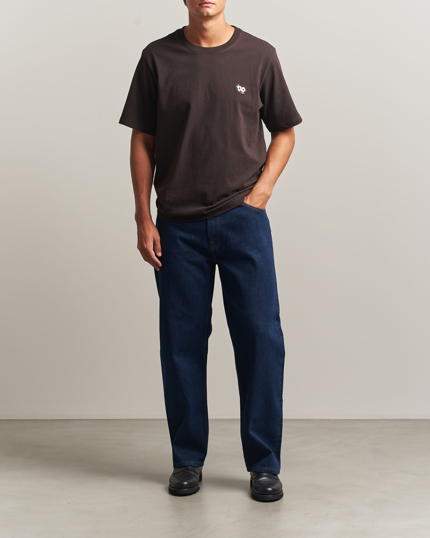 Uomini | T-shirt | NN07 | Jett Embroidered Crew Neck T-Shirt Deep Truffle