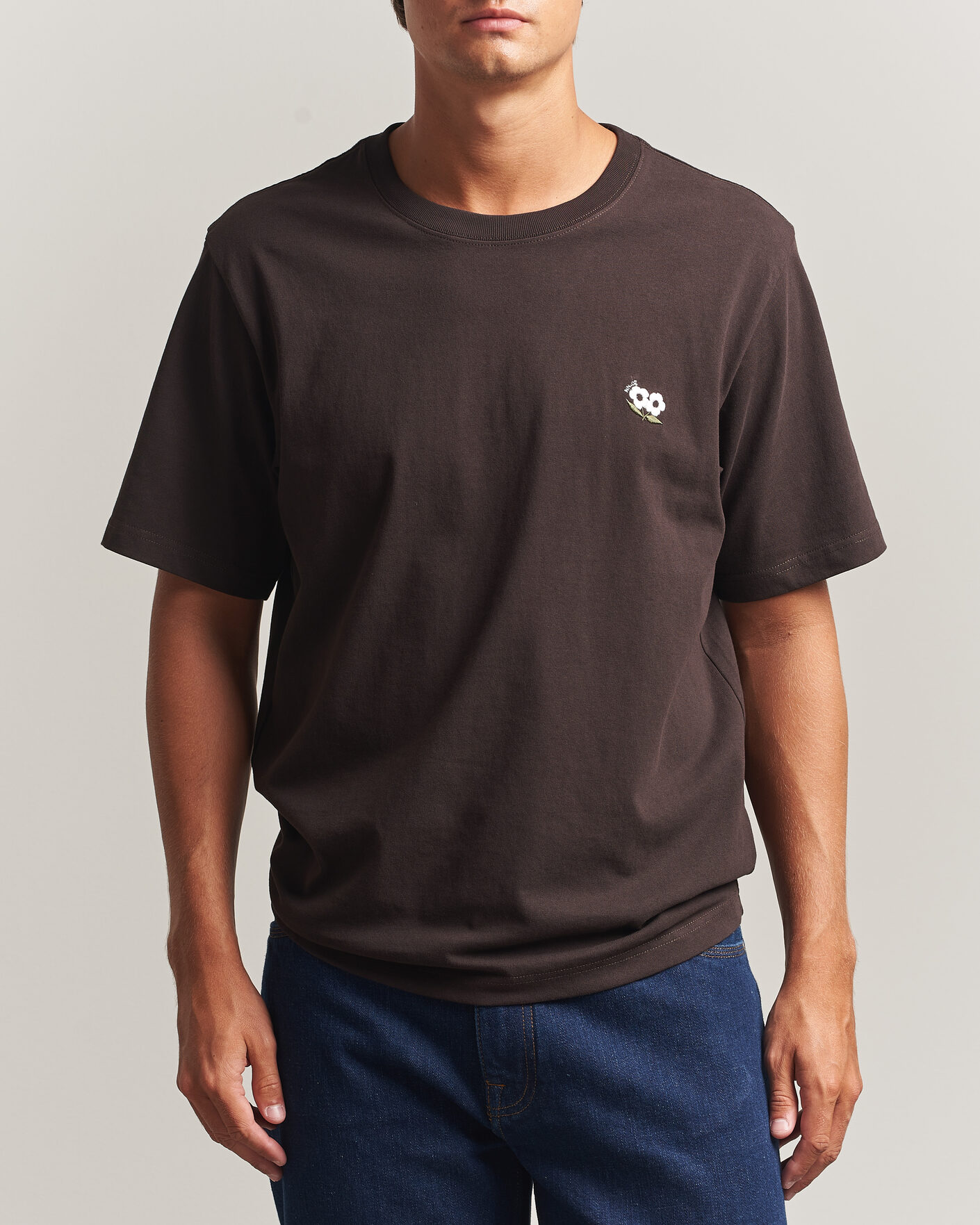 Uomini | T-shirt | NN07 | Jett Embroidered Crew Neck T-Shirt Deep Truffle