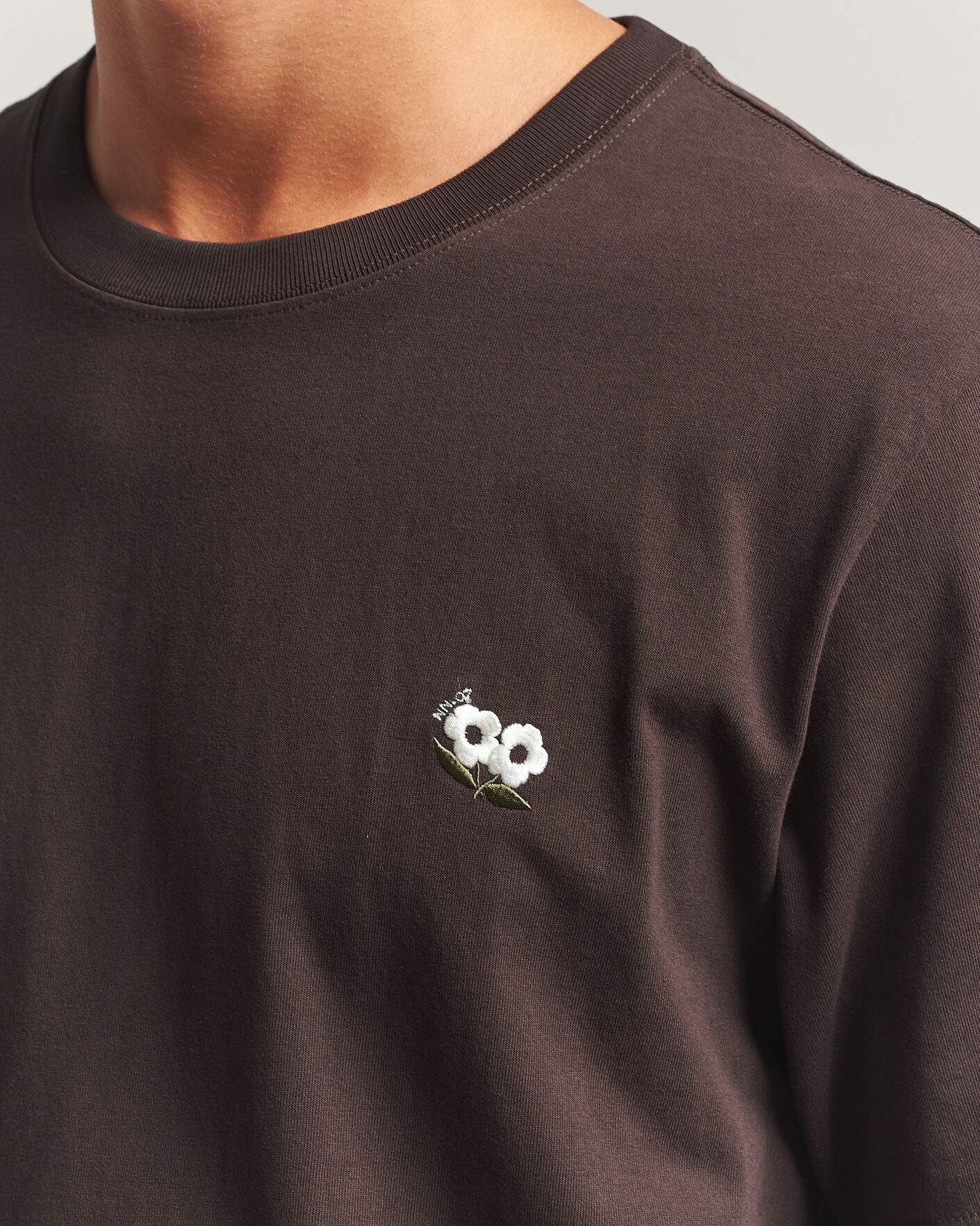 Uomini | T-shirt | NN07 | Jett Embroidered Crew Neck T-Shirt Deep Truffle