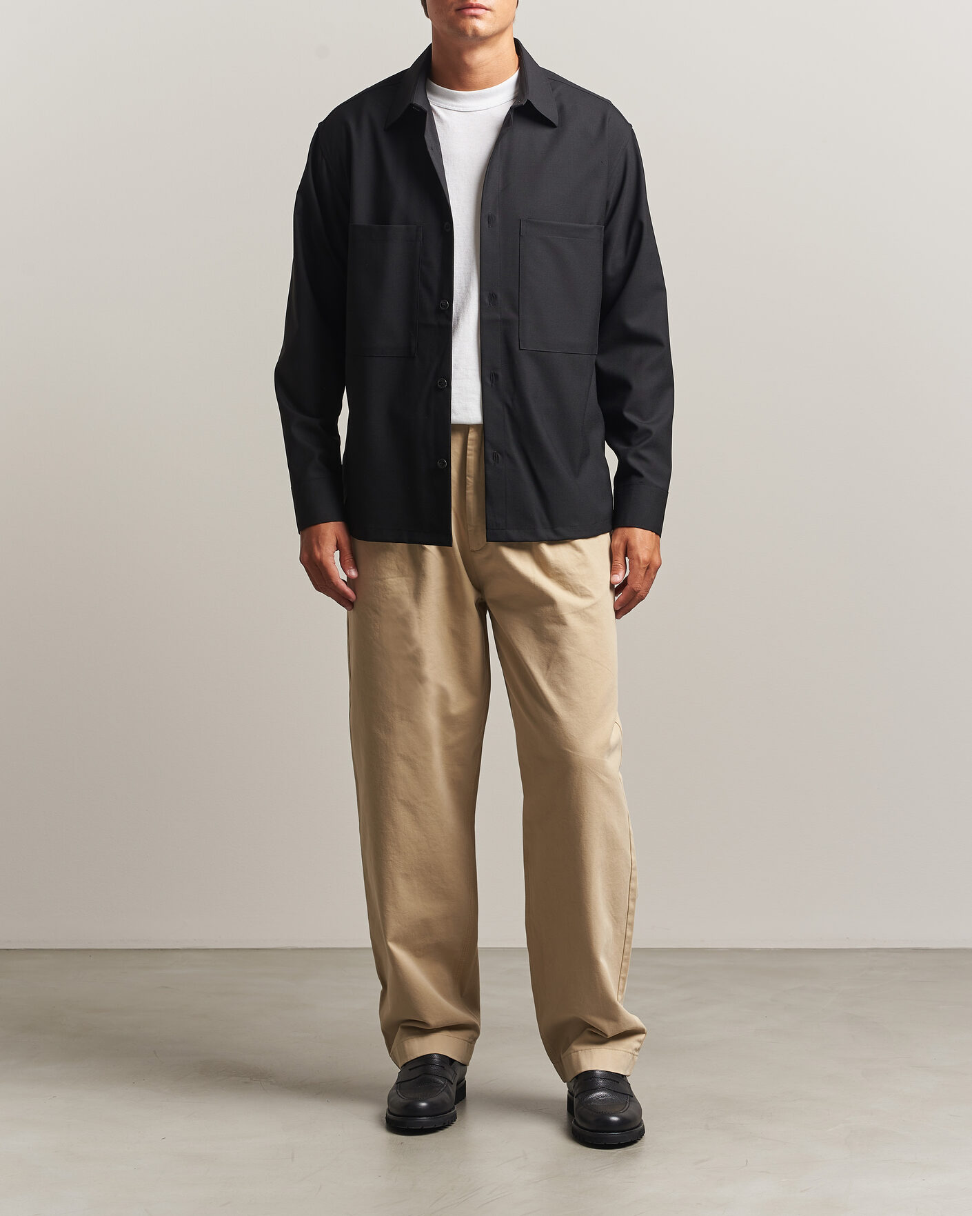 Uomini | Camicie | NN07 | Freddy Wool Overshirt Black