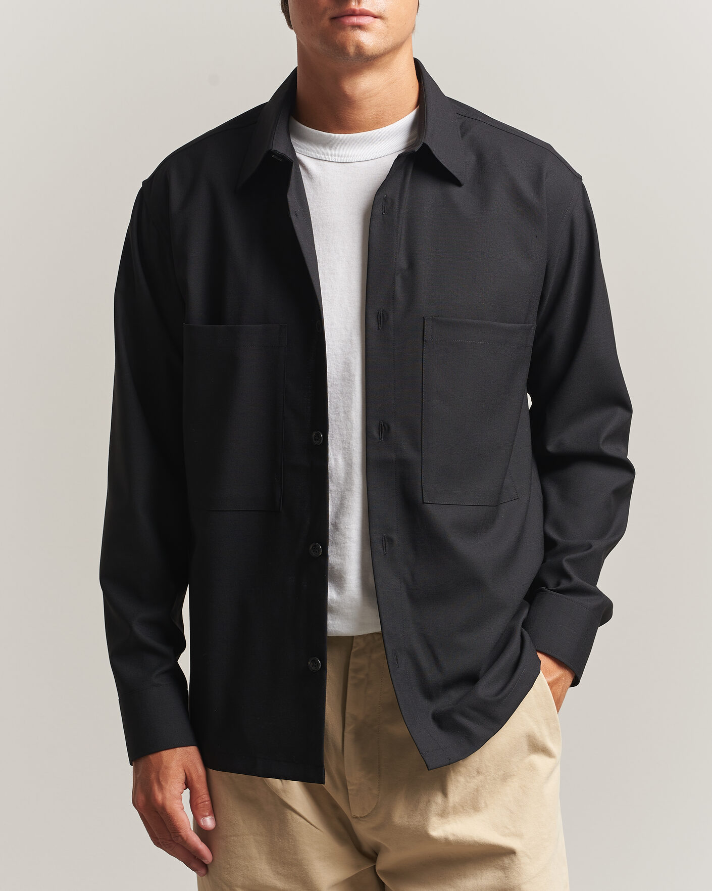 Uomini | Camicie | NN07 | Freddy Wool Overshirt Black
