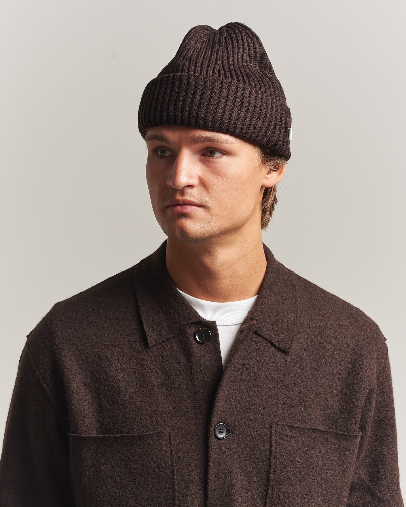 Uomini | Berretti | NN07 | Wool Rib Hat Deep Truffle