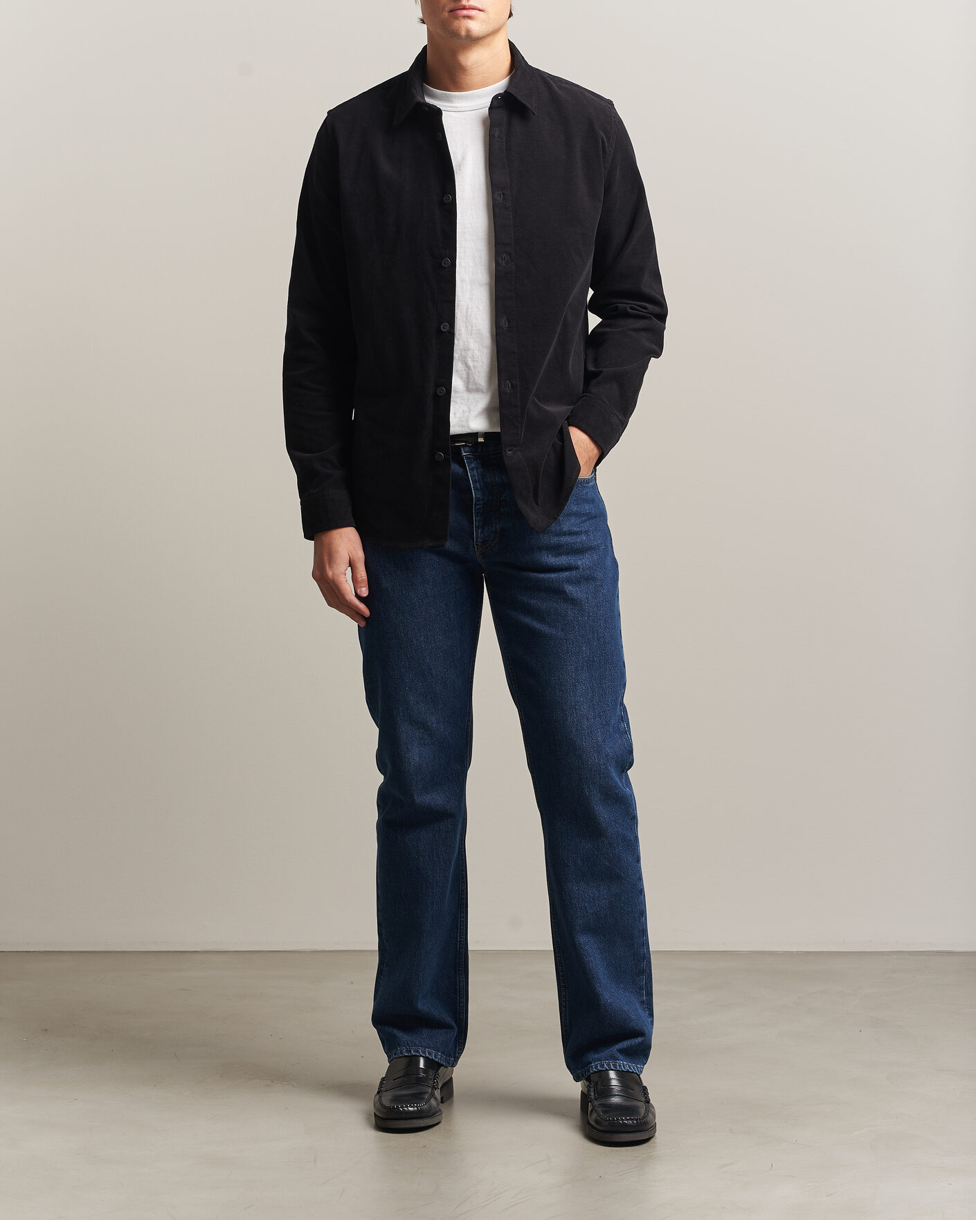 Uomini | Camicie | NN07 | Asher Baby Cord Shirt Black