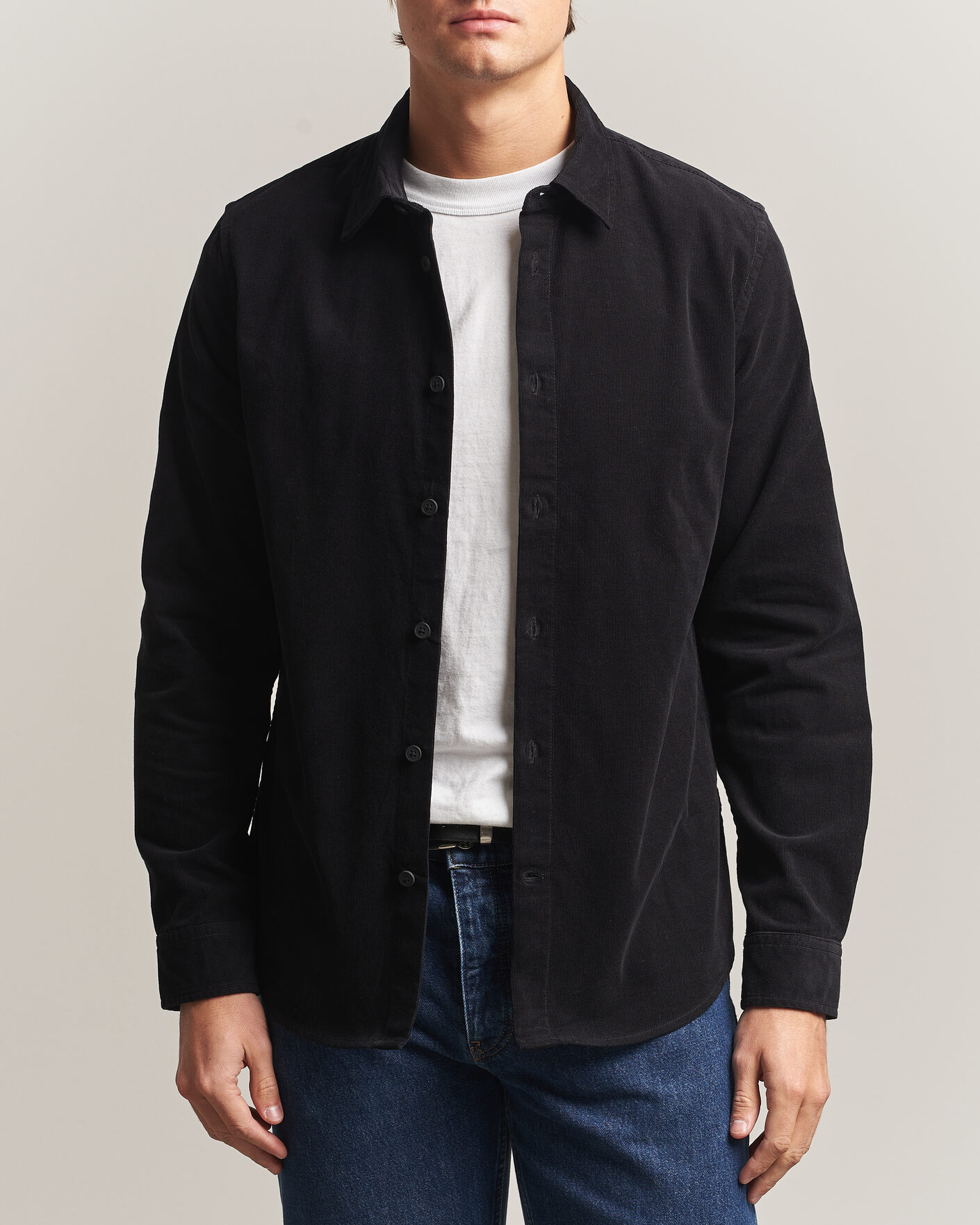 Uomini | Camicie | NN07 | Asher Baby Cord Shirt Black