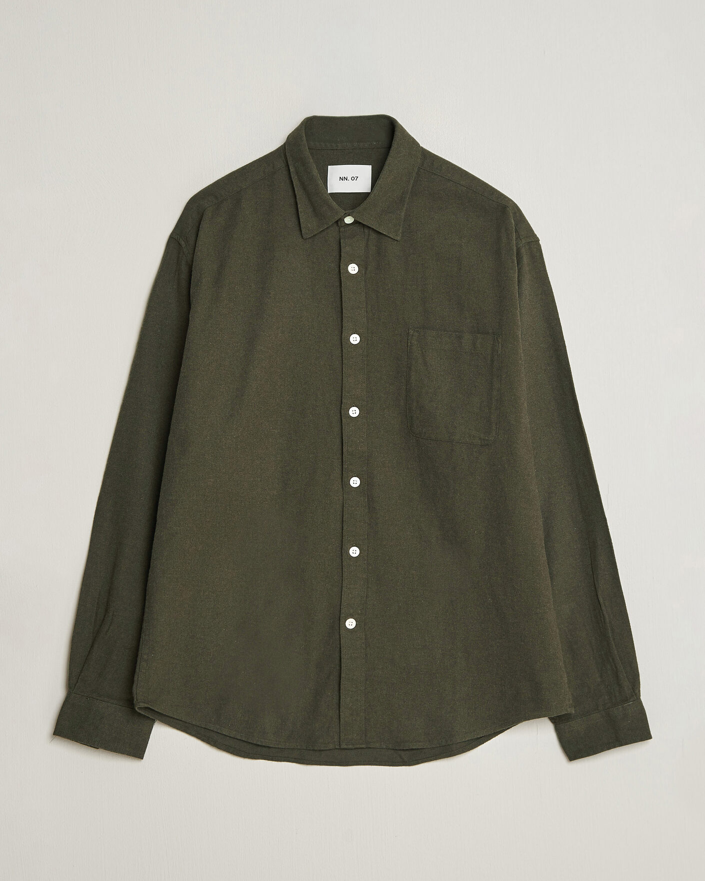 Uomini | Camicie | NN07 | Dino Brushed Flannel Shirt Dark Army