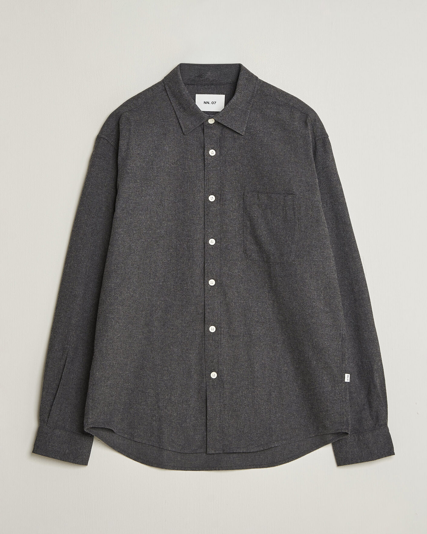 Uomini | Camicie | NN07 | Dino Brushed Flannel Shirt Dark Grey