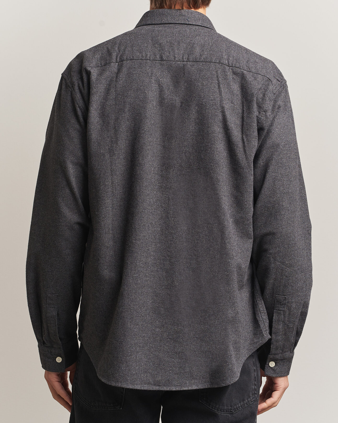 Uomini | Camicie | NN07 | Dino Brushed Flannel Shirt Dark Grey