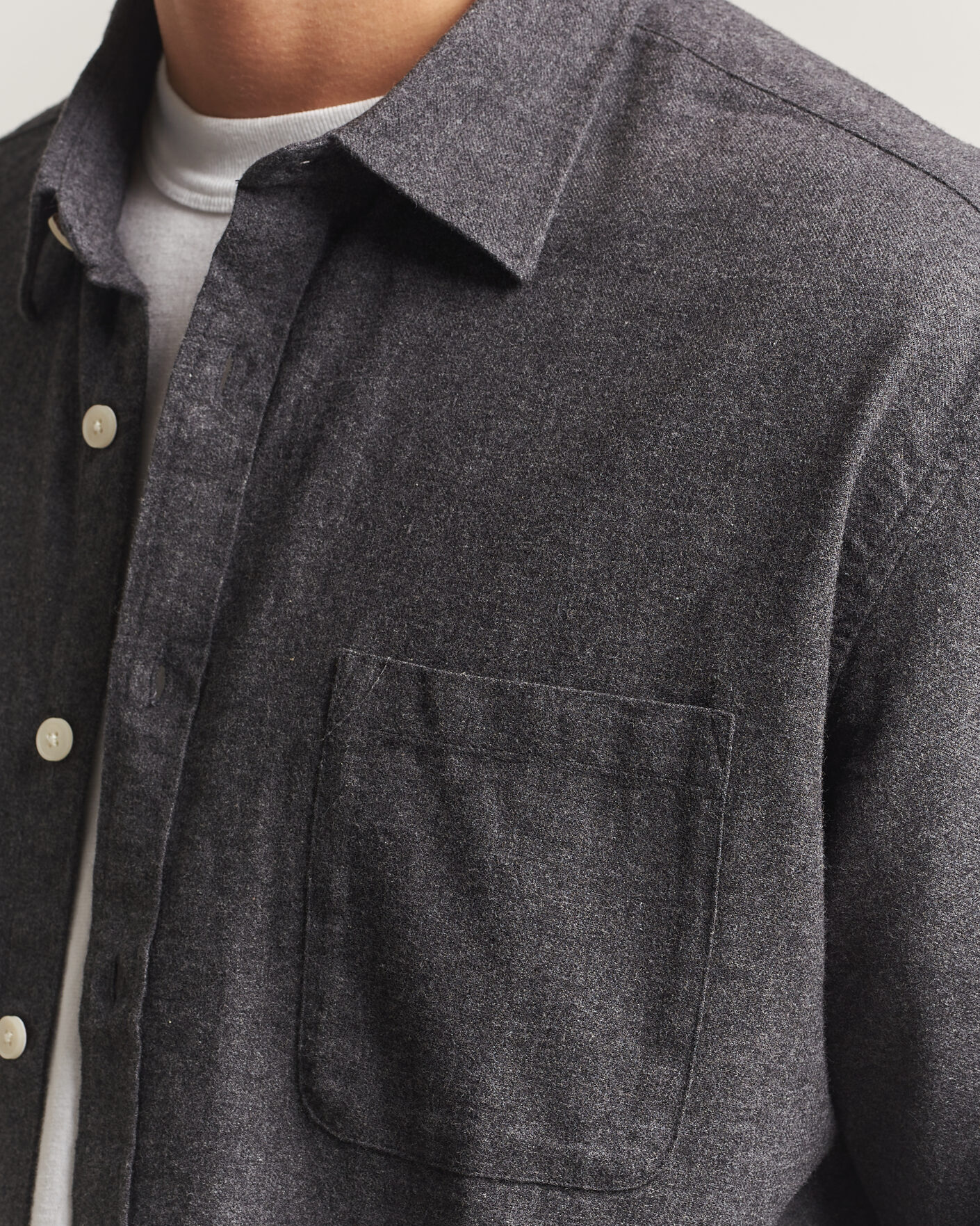 Uomini | Camicie | NN07 | Dino Brushed Flannel Shirt Dark Grey