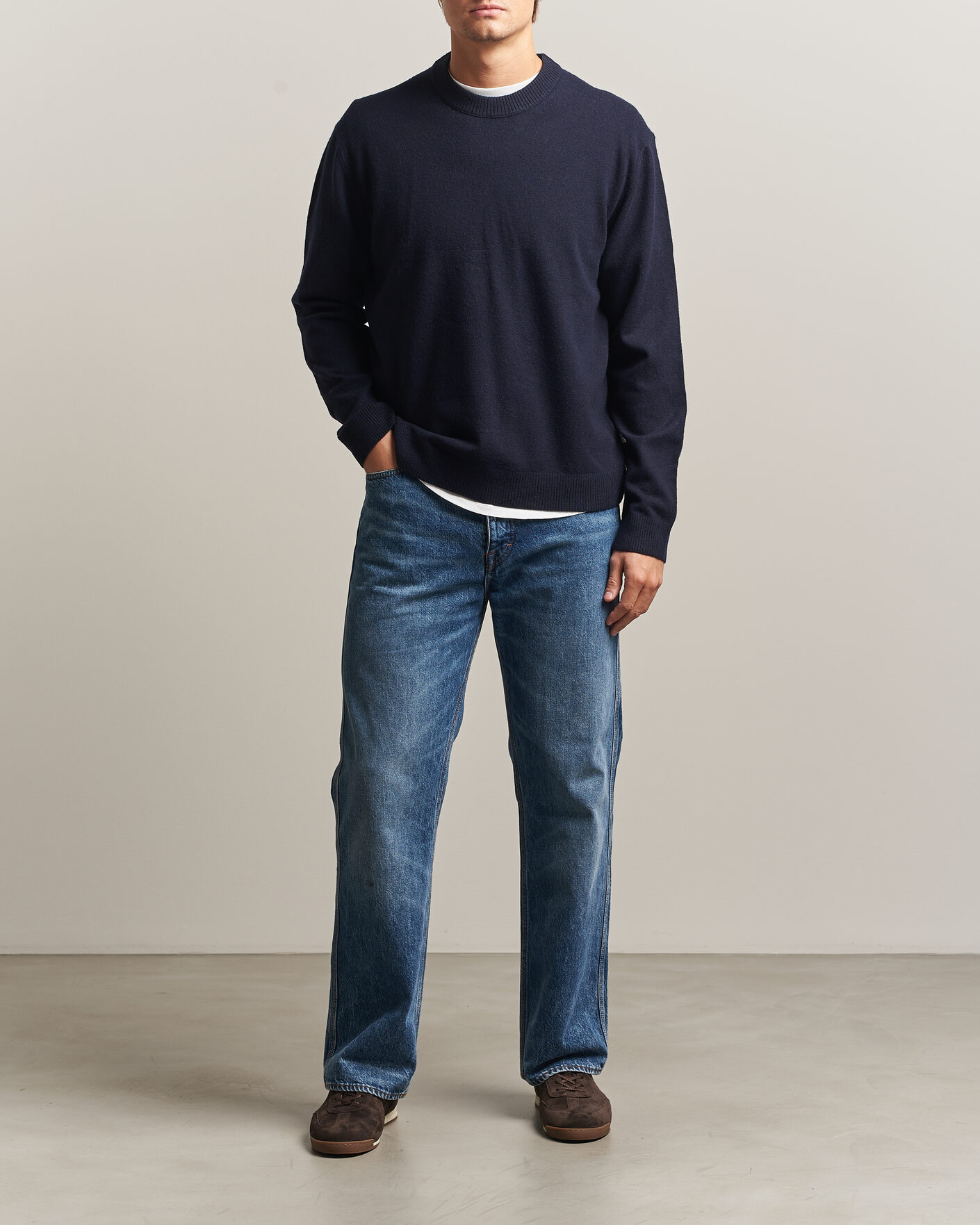 Uomini | Maglieria | NN07 | Raz Lambswool Knitted Sweater Deep Navy