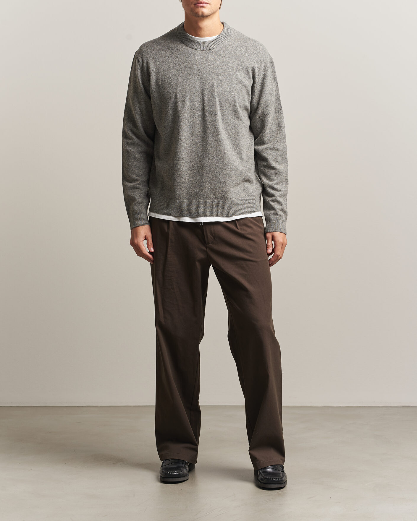 Uomini | Maglieria | NN07 | Raz Lambswool Knitted Sweater Grey Melange