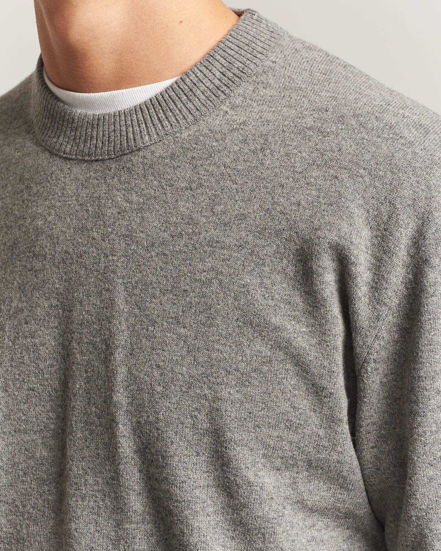 Uomini | Maglieria | NN07 | Raz Lambswool Knitted Sweater Grey Melange