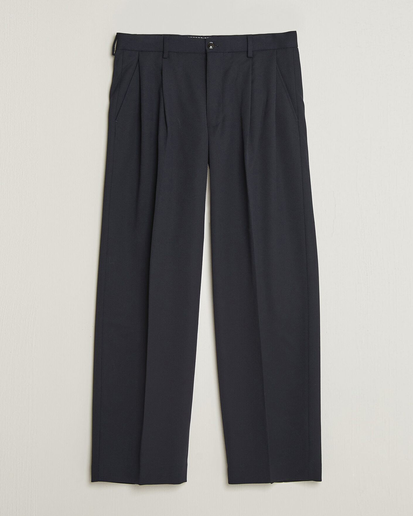 Uomini | Pantaloni | NN07 | Justin Wool Pleated Suit Trousers Deep Navy