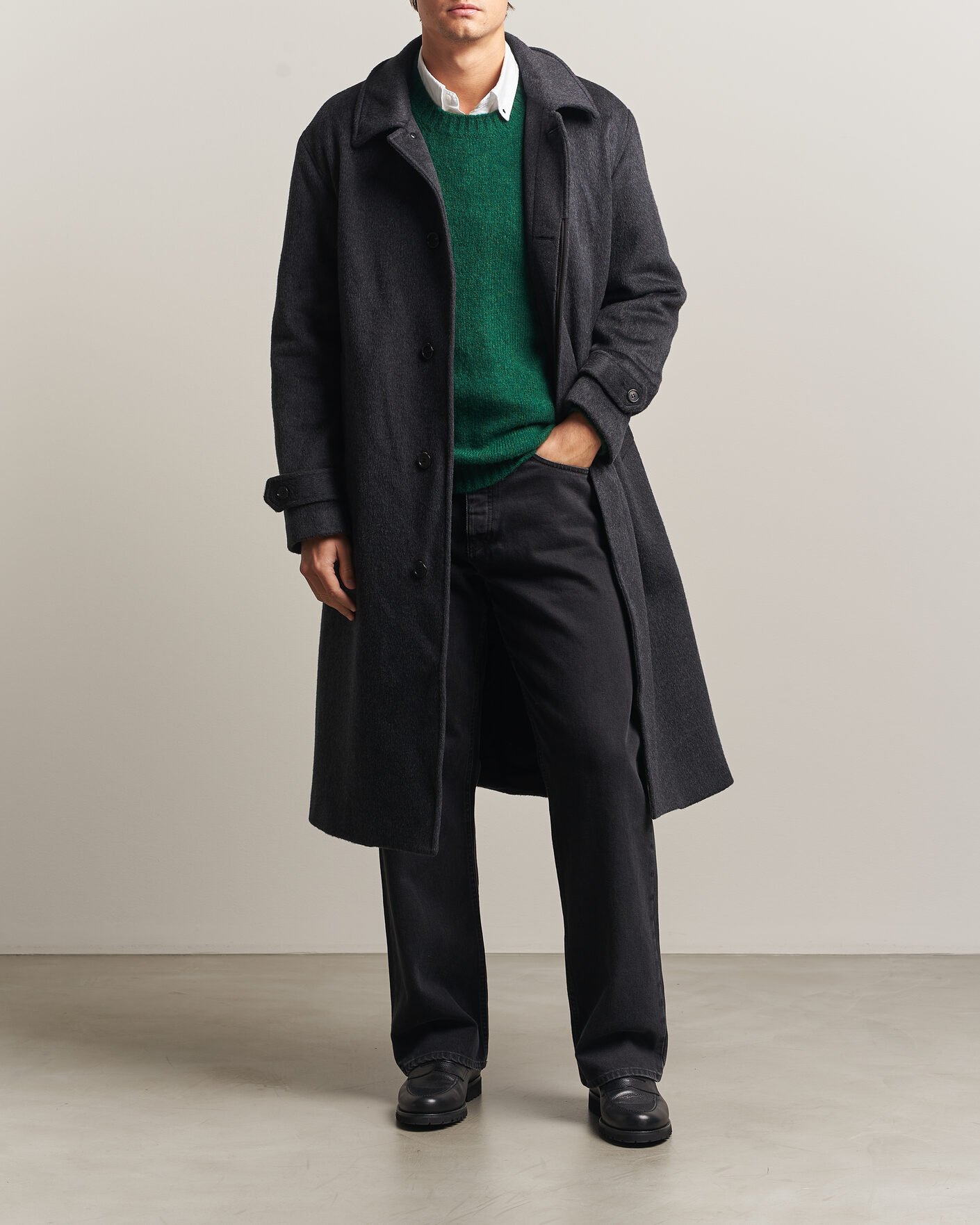 Uomini | Giacche | NN07 | Gibson Wool/Cashmere Coat Dark Grey