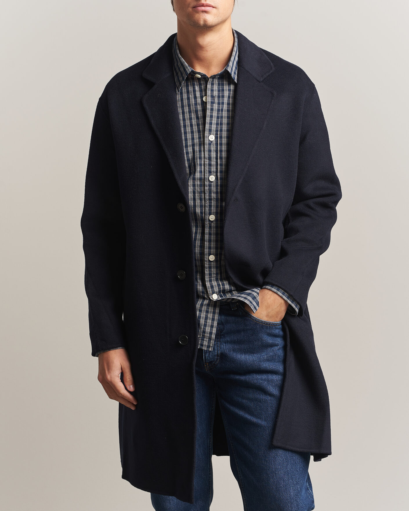 Uomini | Giacche | NN07 | Kendrick Wool Coat Navy Blue