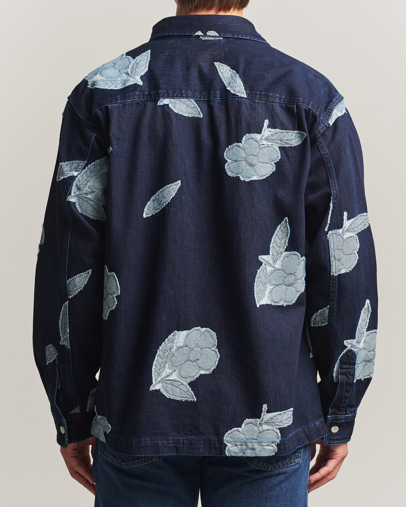 Uomini | Camicie | NN07 | Adwin Fil‑coupé Jacquard Denim Overshirt Dark Blue