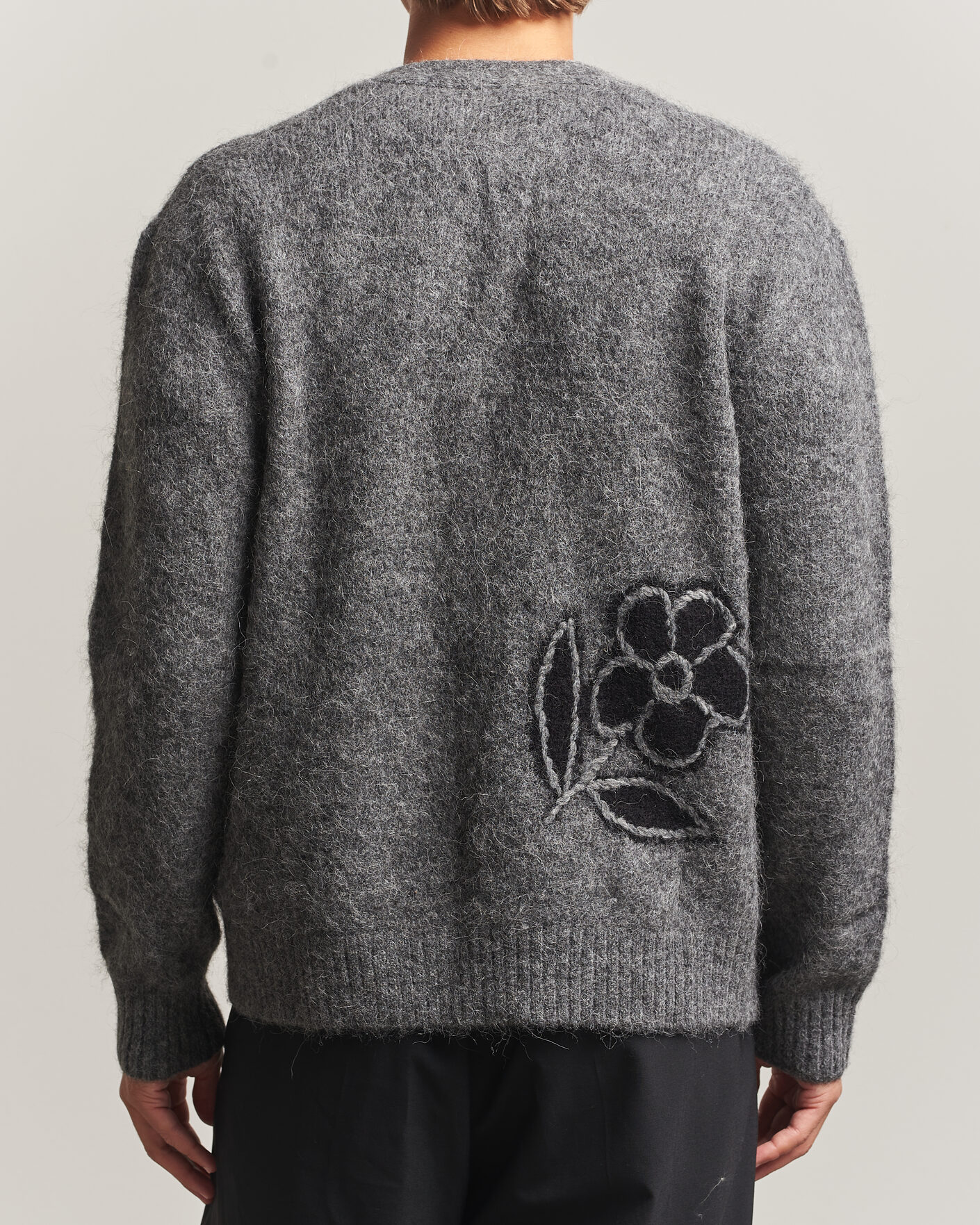 Uomini | Maglieria | NN07 | Kyle Alpaca Knitted Cardigan Dark Grey Melange