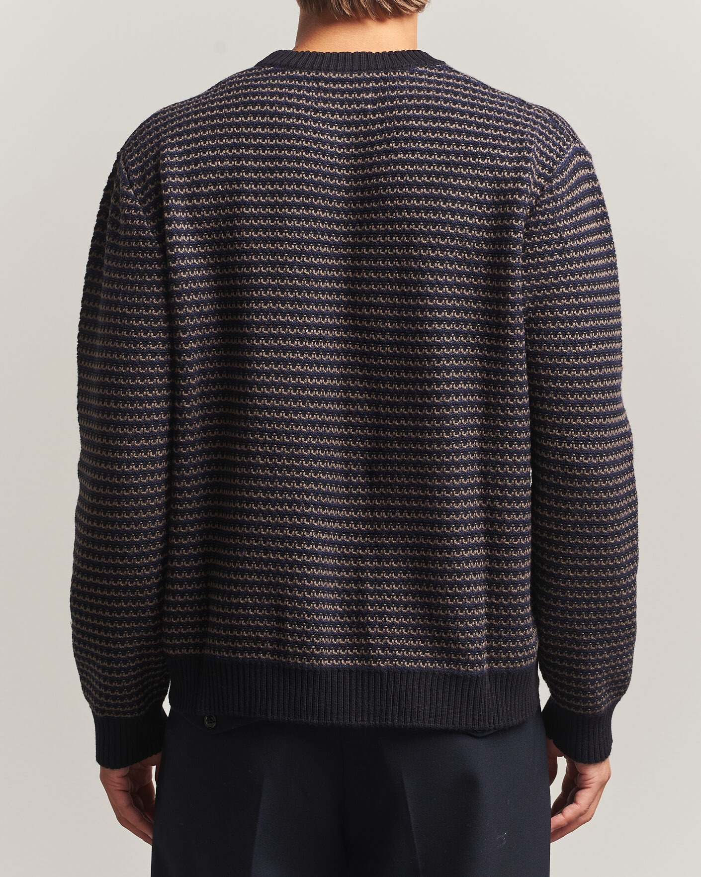 Uomini | Maglieria | NN07 | Russell Cotton/Wool Structured Sweater Navy Blue