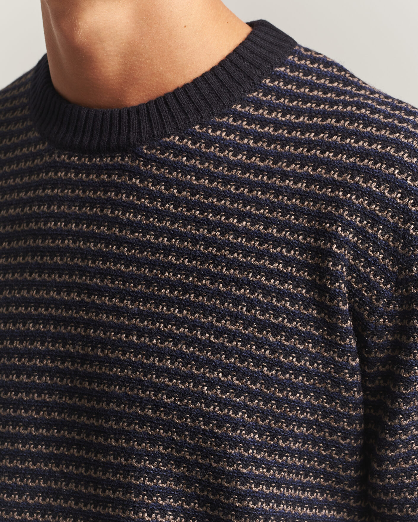 Uomini | Maglieria | NN07 | Russell Cotton/Wool Structured Sweater Navy Blue