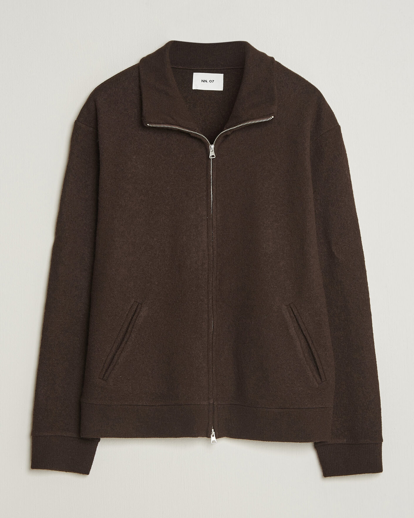 Uomini | Maglieria | NN07 | Soft Boiled Wool Full Zip Deep Truffle
