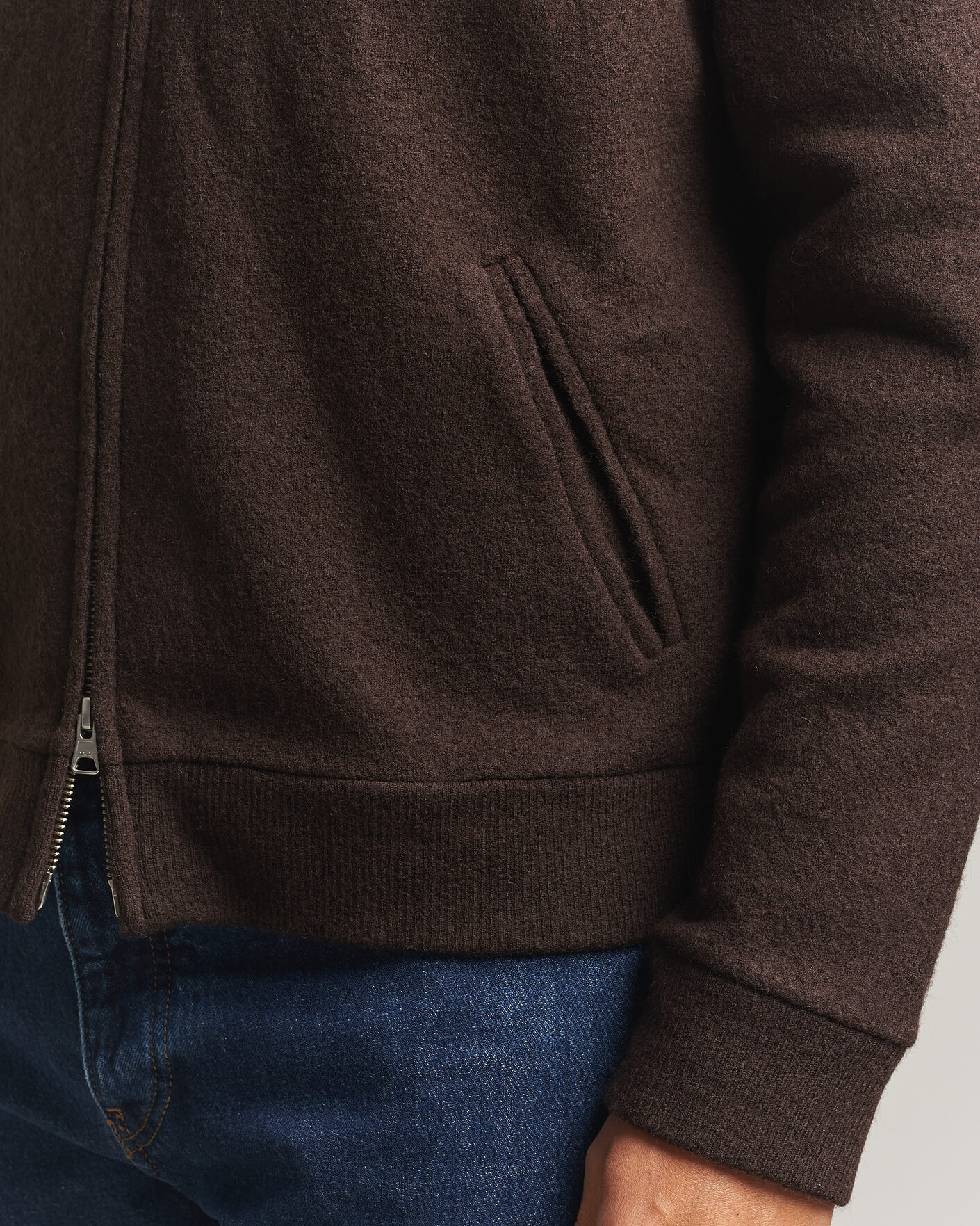 Uomini | Maglieria | NN07 | Soft Boiled Wool Full Zip Deep Truffle