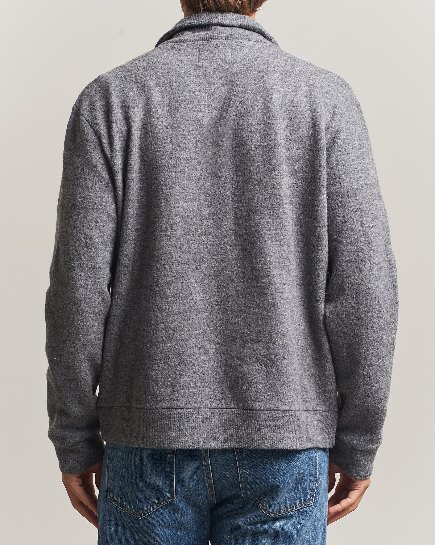 Uomini | Maglieria | NN07 | Soft Boiled Wool Full Zip Dark Grey Melange