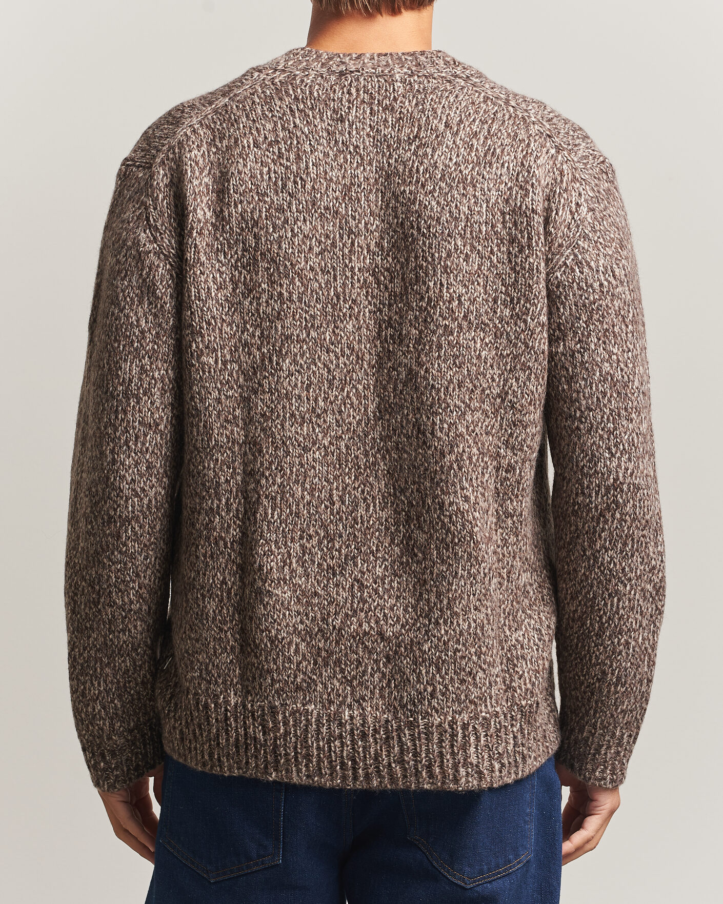 Uomini | Maglieria | NN07 | Flint Wool Knitted V-Neck Deep Truffle