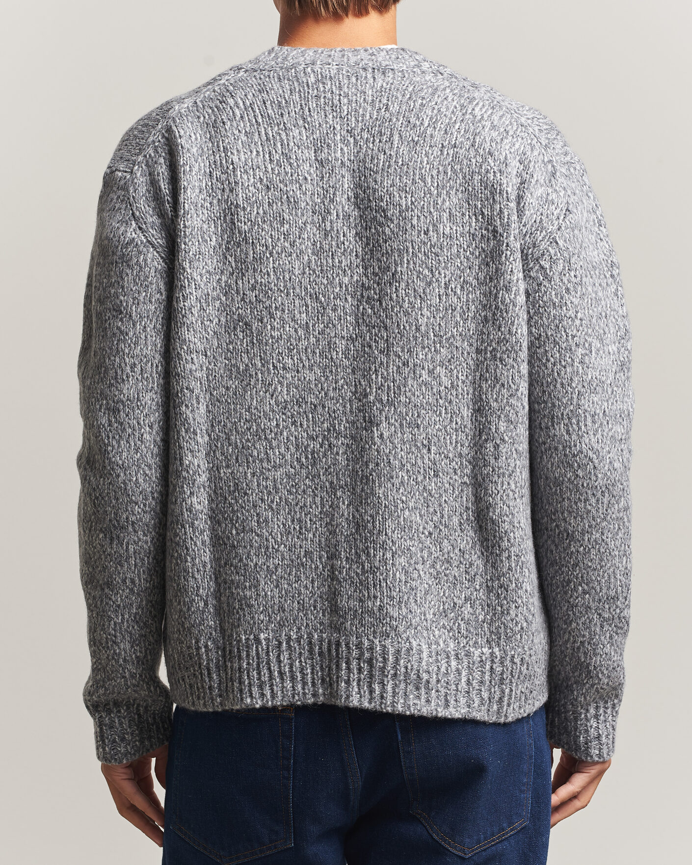 Uomini | Maglieria | NN07 | Flint Wool Knitted V-Neck Grey Melange