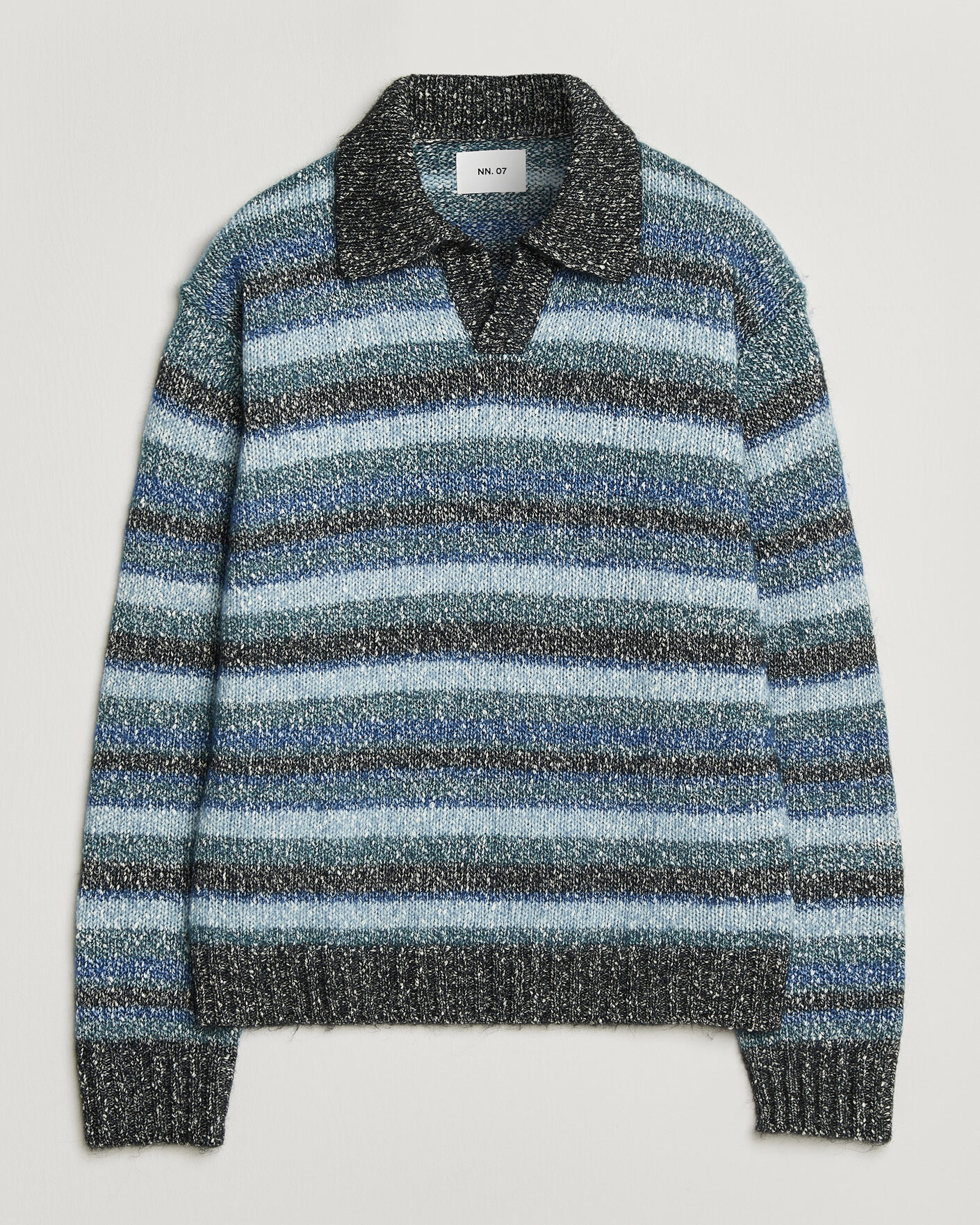 Uomini | Maglieria | NN07 | Erling Striped Knitted Polo Navy Multi