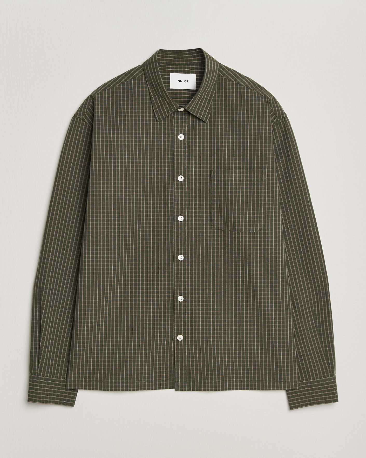 Uomini | Camicie | NN07 | Deon Peached Cotton Checked Shirt Green