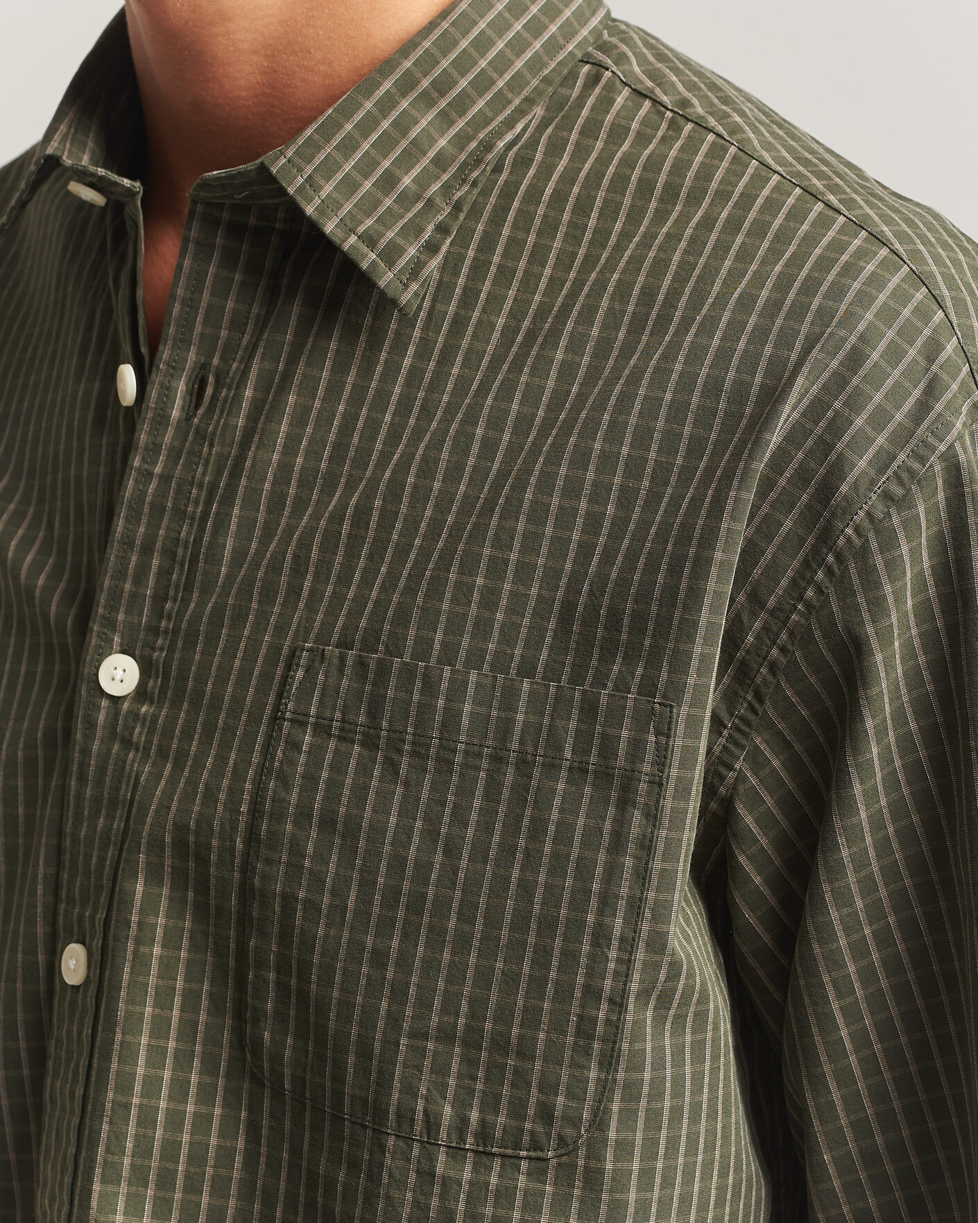 Uomini | Camicie | NN07 | Deon Peached Cotton Checked Shirt Green