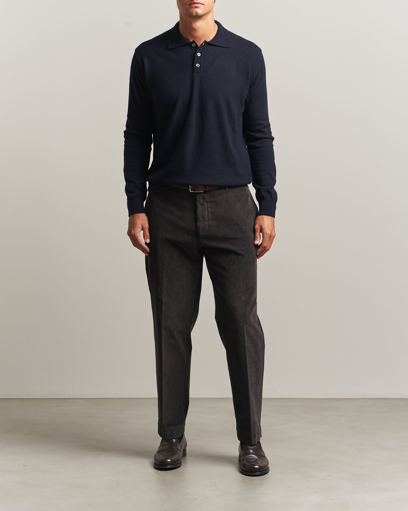 Uomini | Maglieria | Oscar Jacobson | Pepe Wool/Cashmere Polo Navy